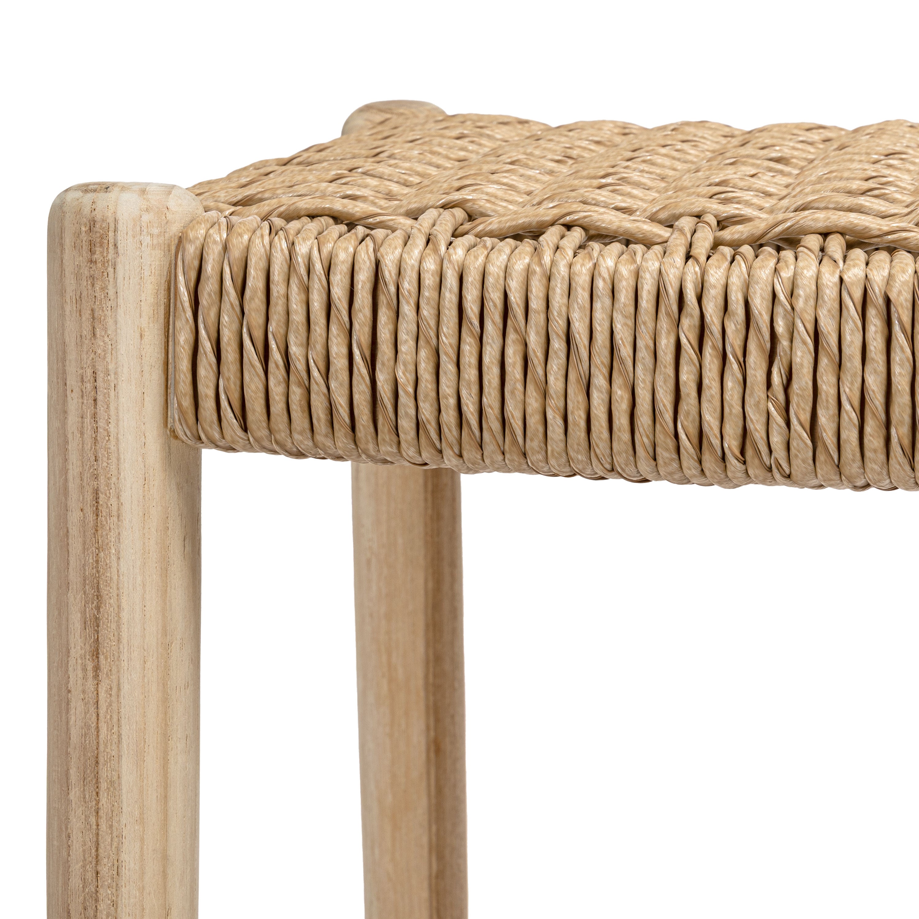 Armati Coastal Casual Handcrafted Teak Wood Backless Bar Stool