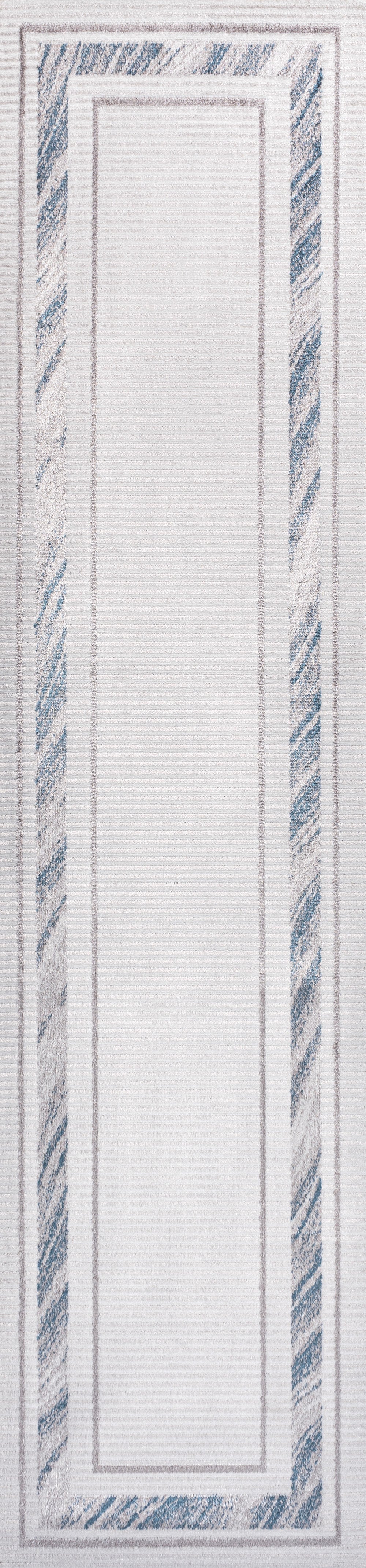 Athens Classic Border Marble Pattern High-Low Area Rug