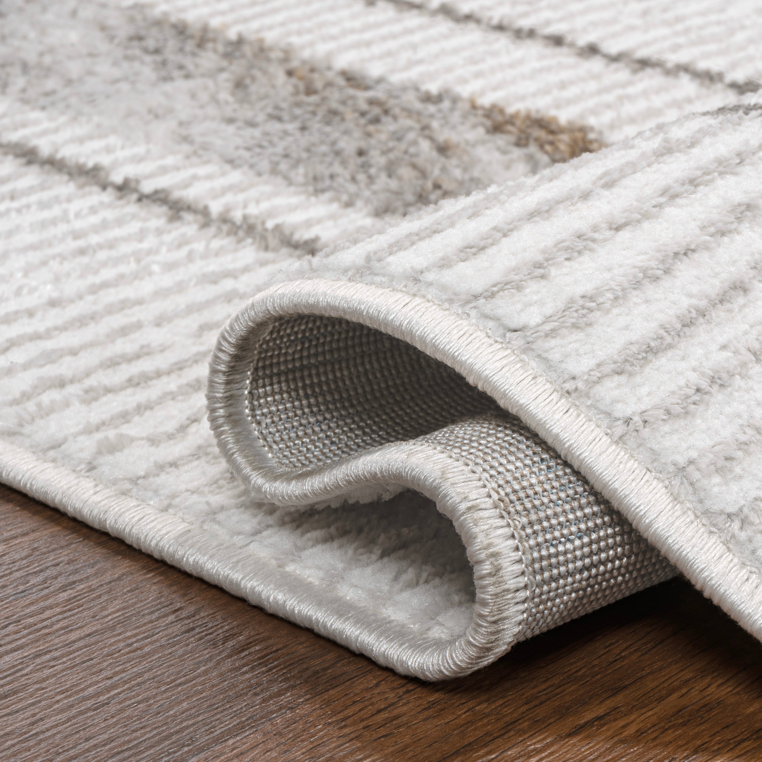 Athens Classic Border Marble Pattern High-Low Area Rug