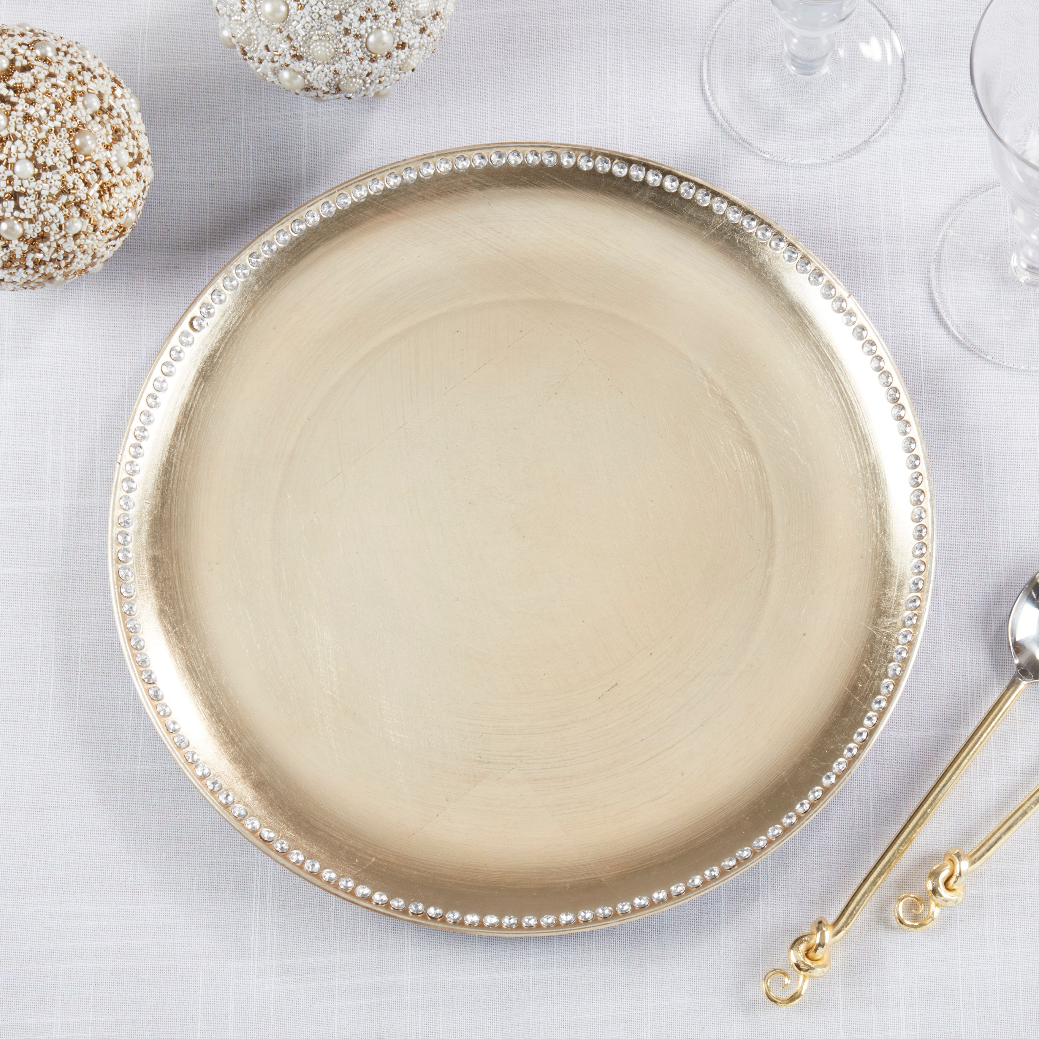 Studded Design Charger Plates, Set of 4