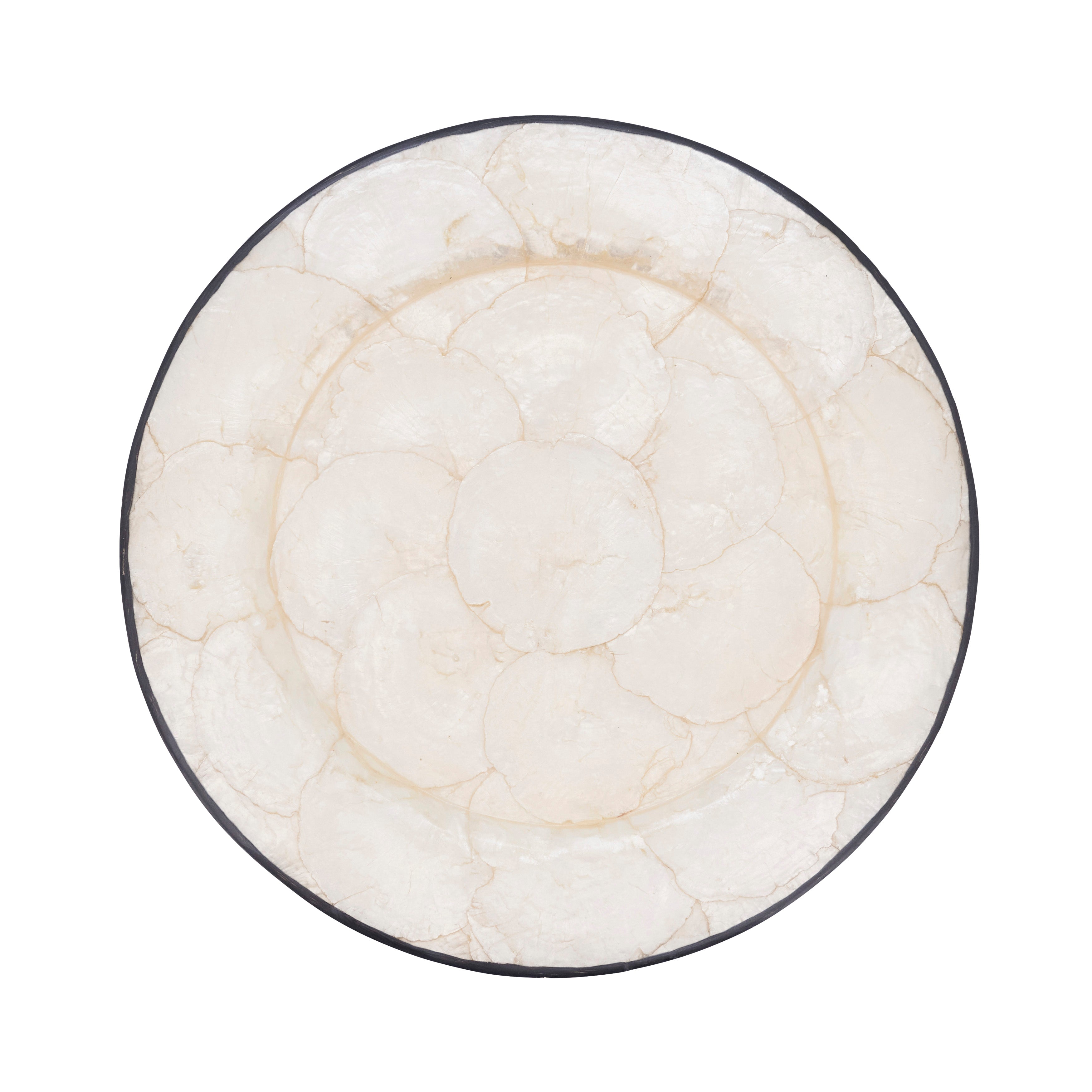 Polished Capiz Charger Plates, Set of 4