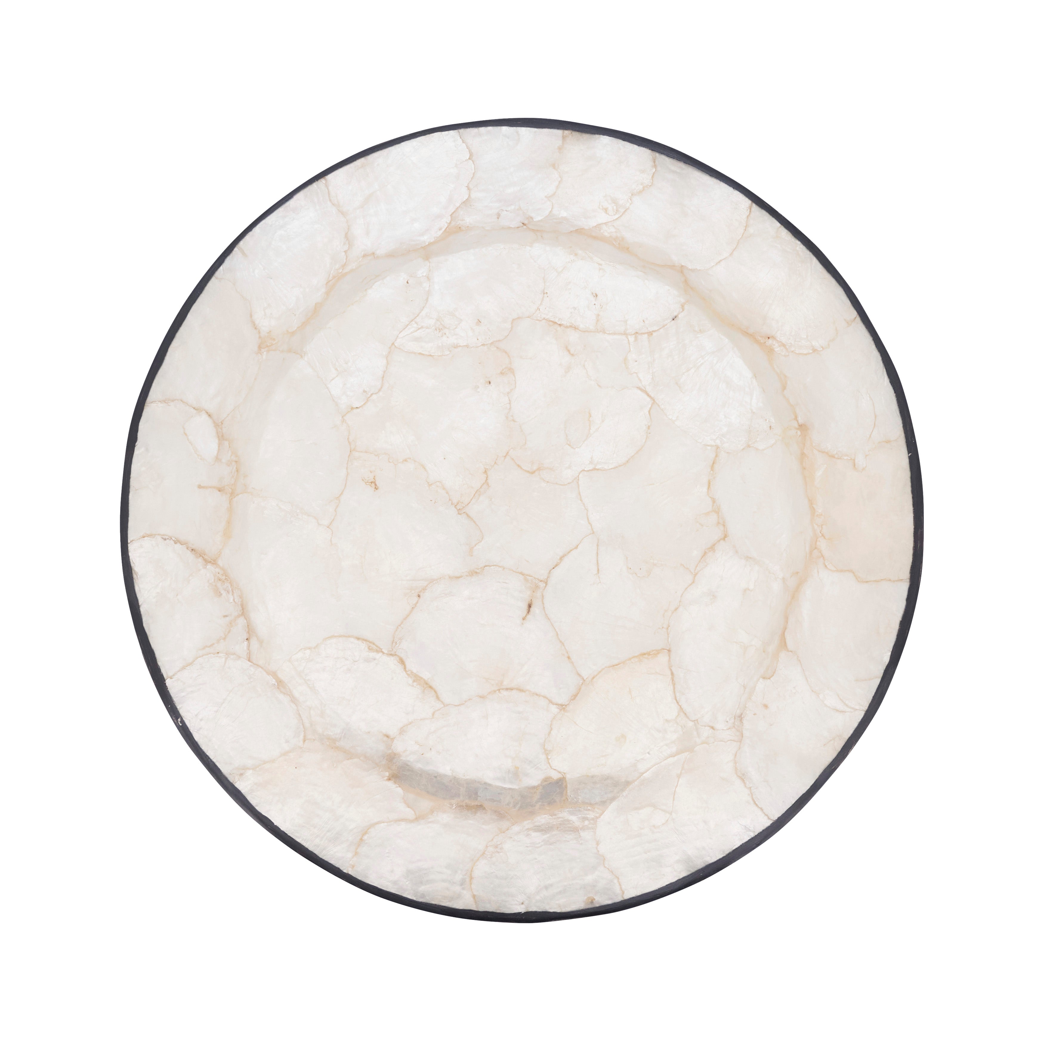 Polished Capiz Charger Plates, Set of 4