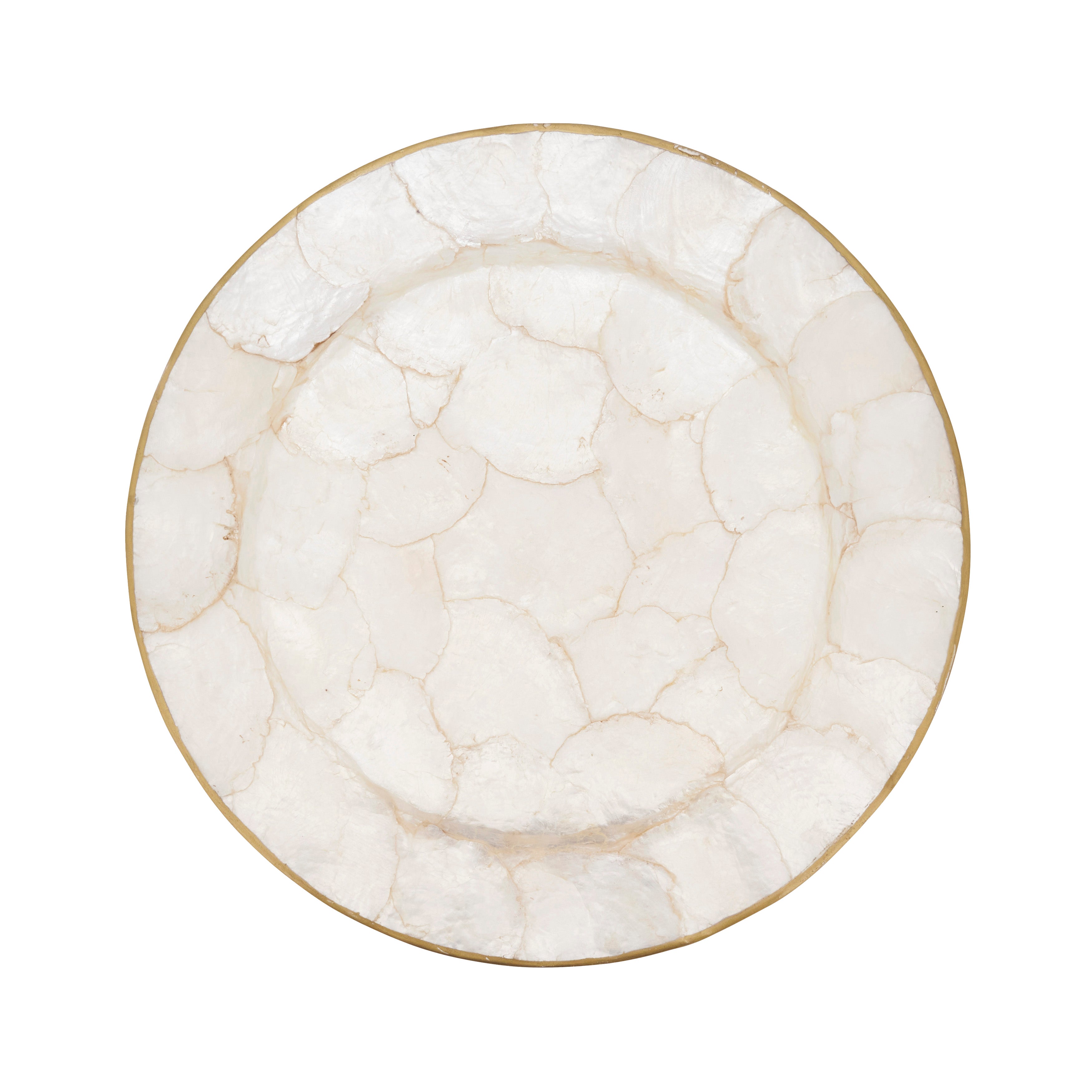 Polished Capiz Charger Plates, Set of 4