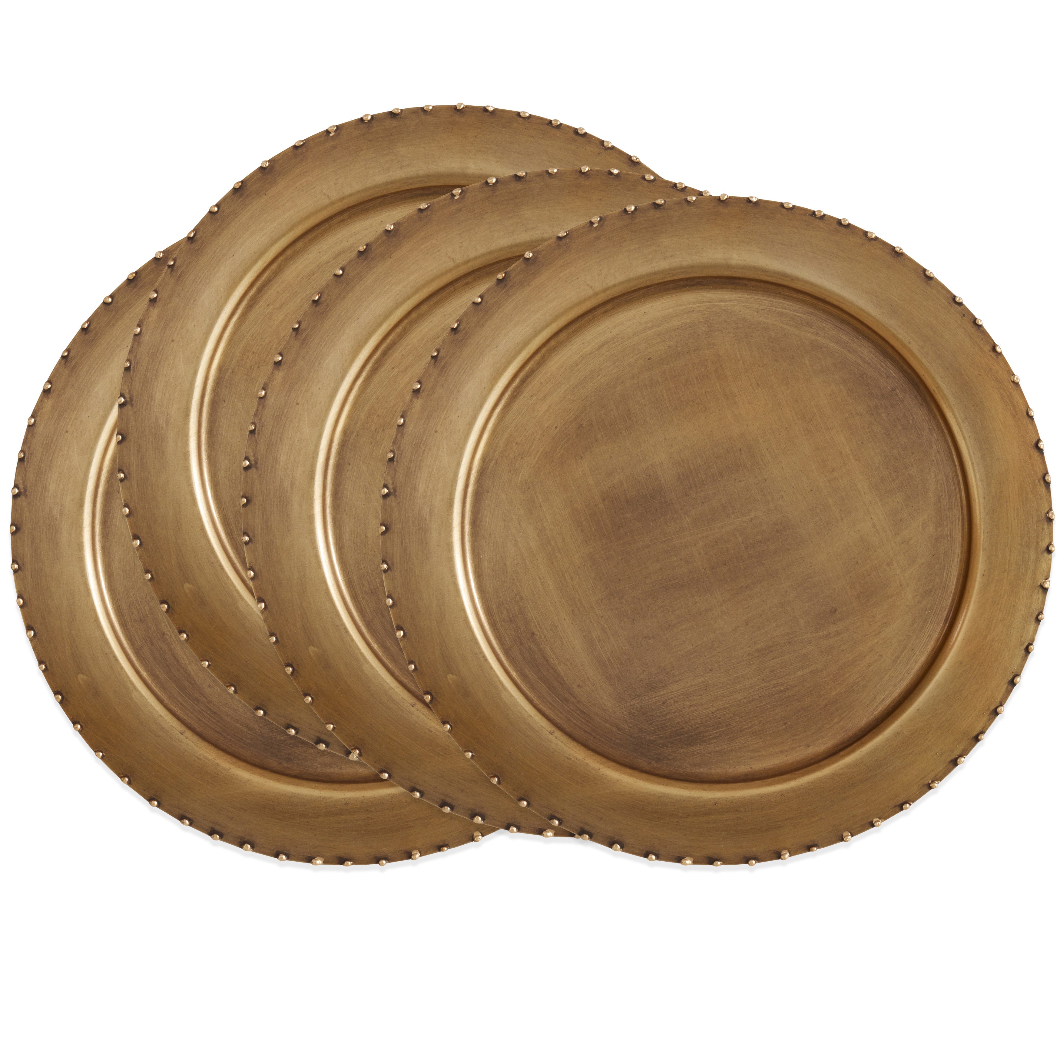Dot Rim Charger Plates, Set of 4