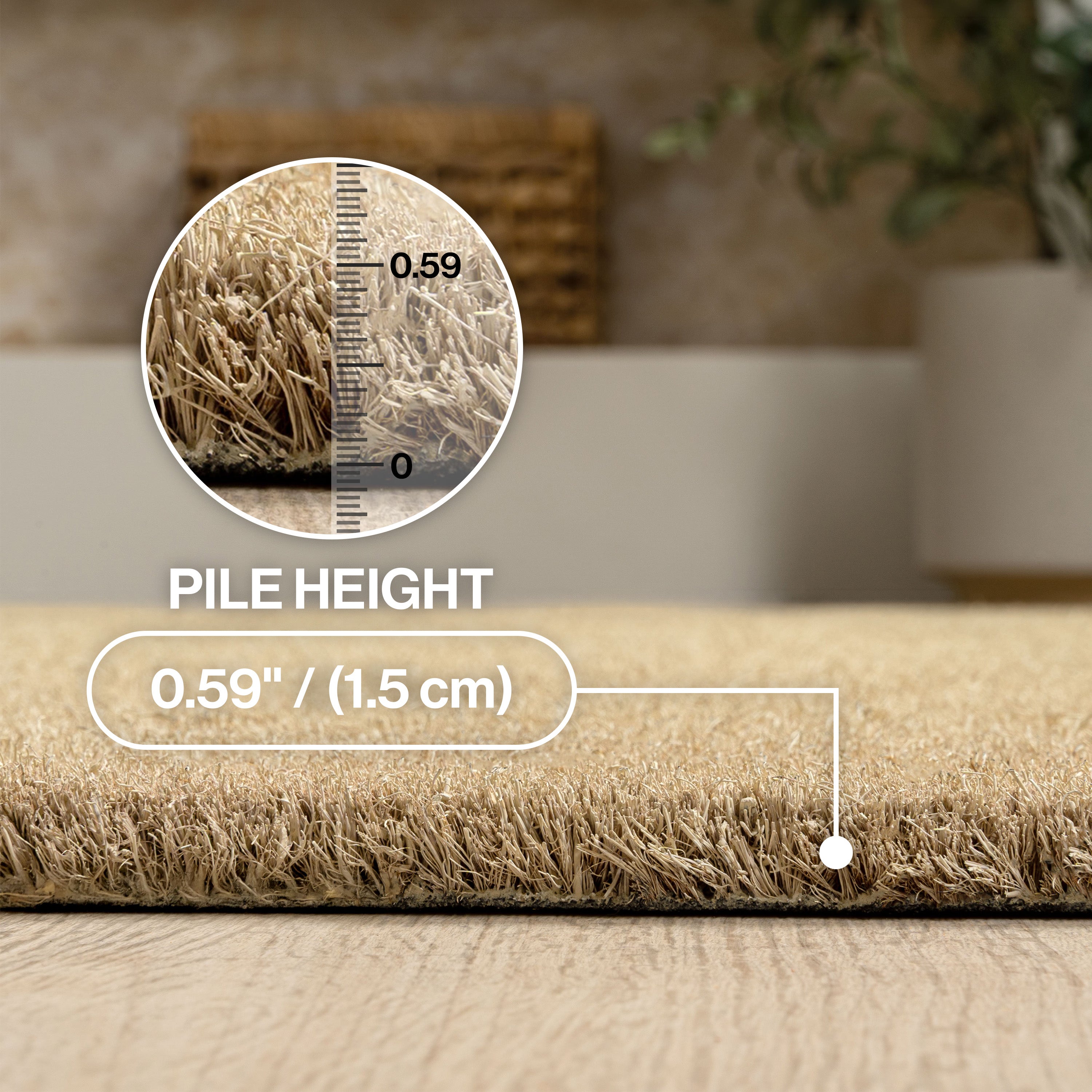 Peater Classic Casual Commercial Natural Coir Indoor/Outdoor Rug