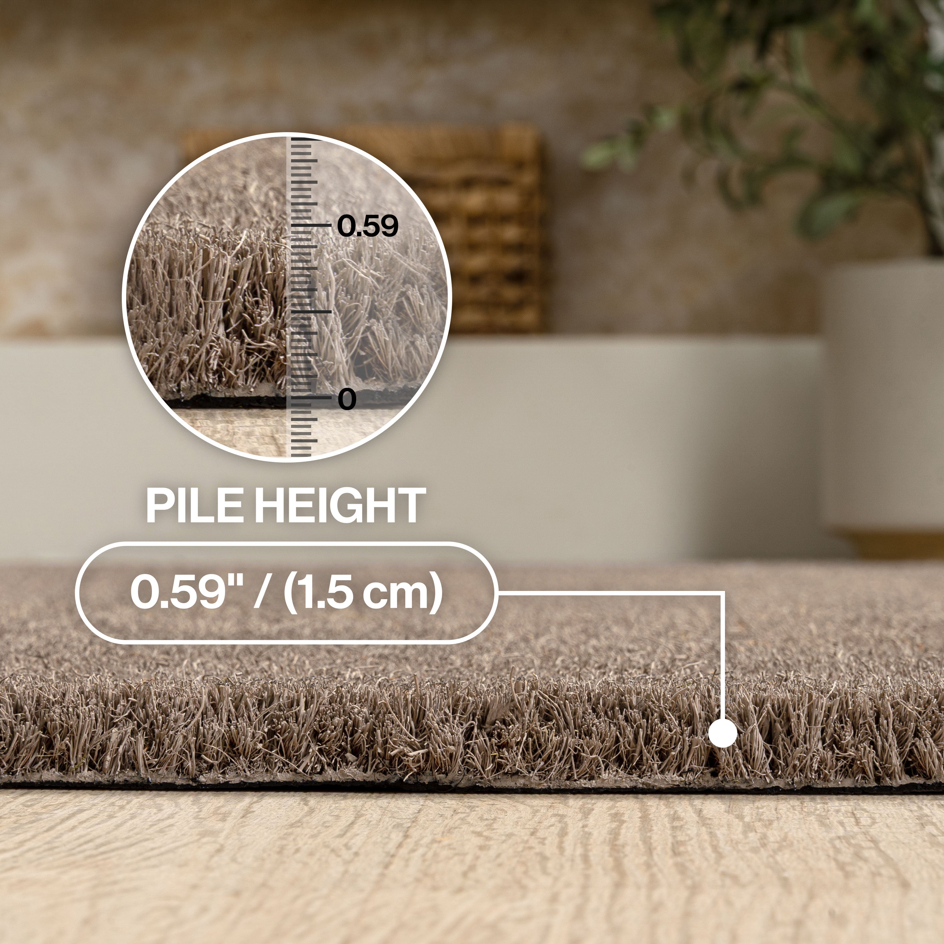 Peater Classic Casual Commercial Natural Coir Indoor/Outdoor Rug