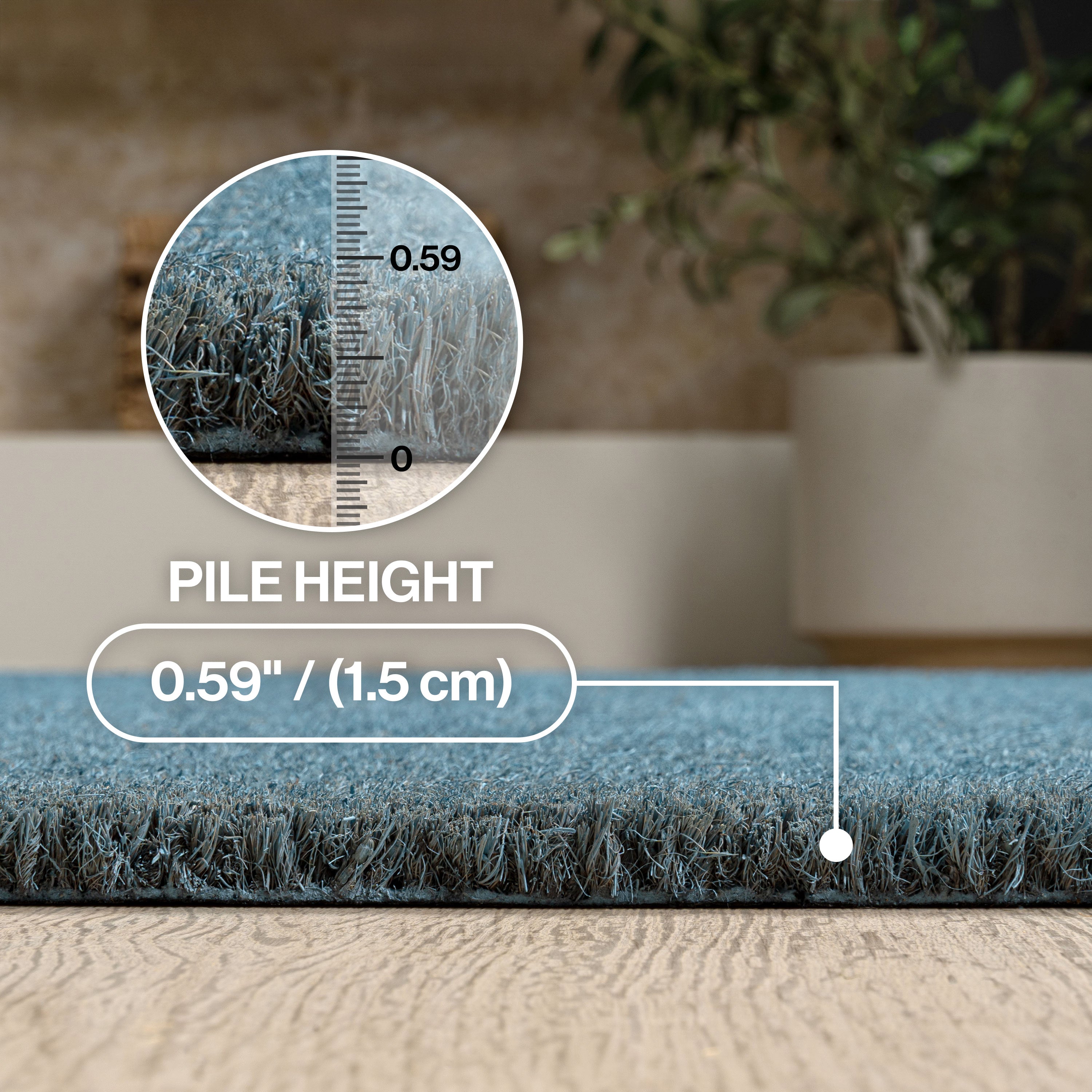 Peater Classic Casual Commercial Natural Coir Indoor/Outdoor Rug