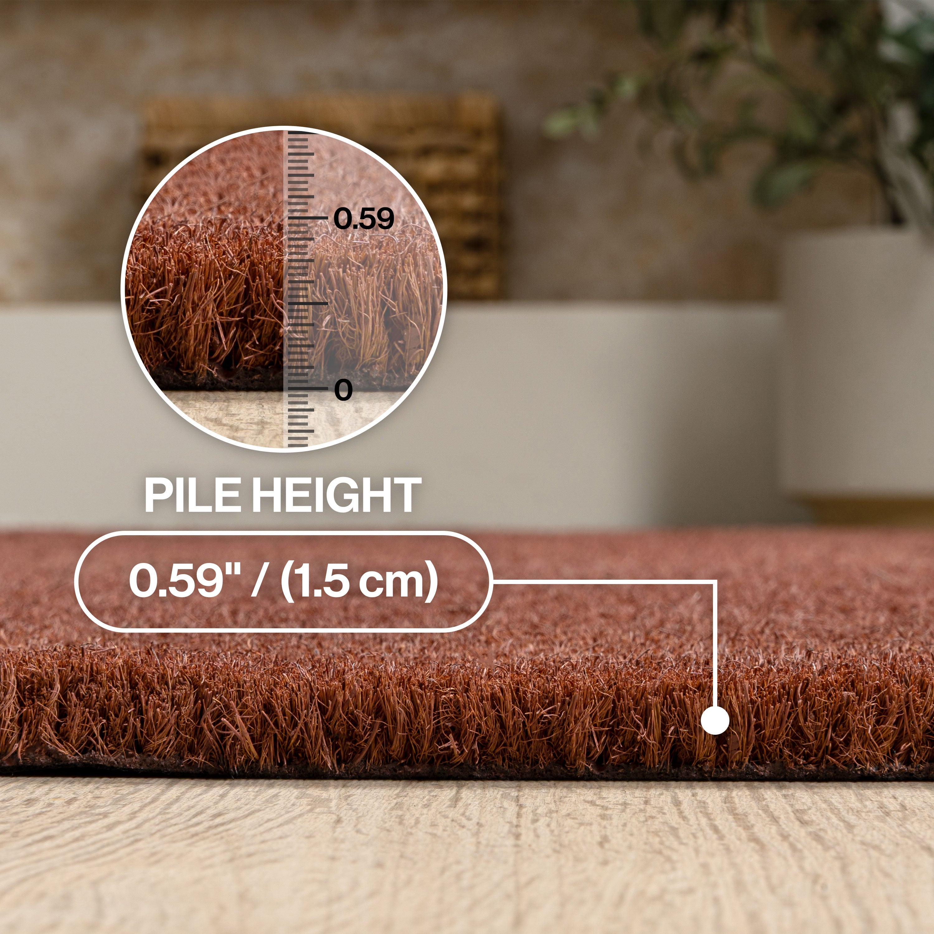 Peater Classic Casual Commercial Natural Coir Indoor/Outdoor Rug