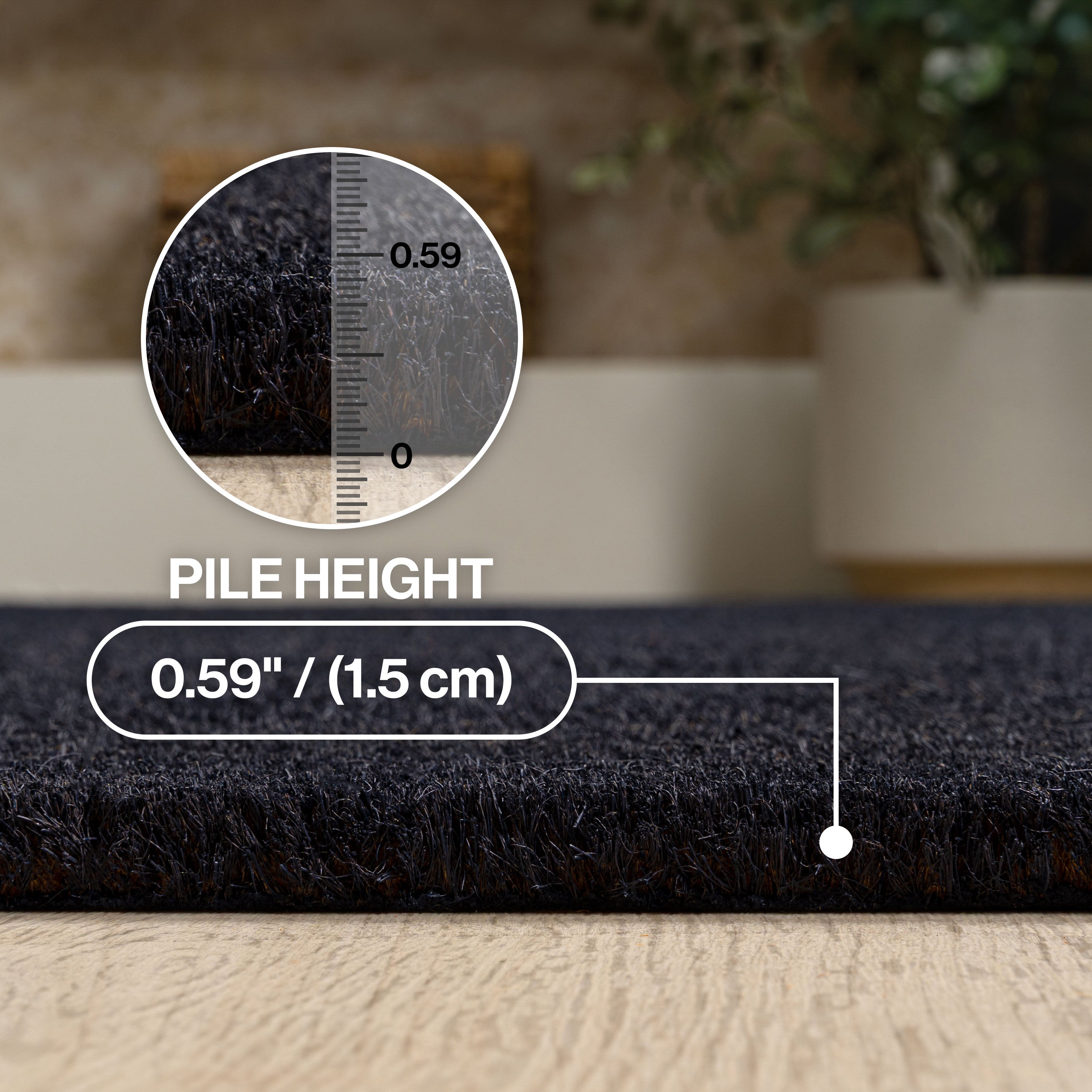 Peater Classic Casual Commercial Natural Coir Indoor/Outdoor Rug