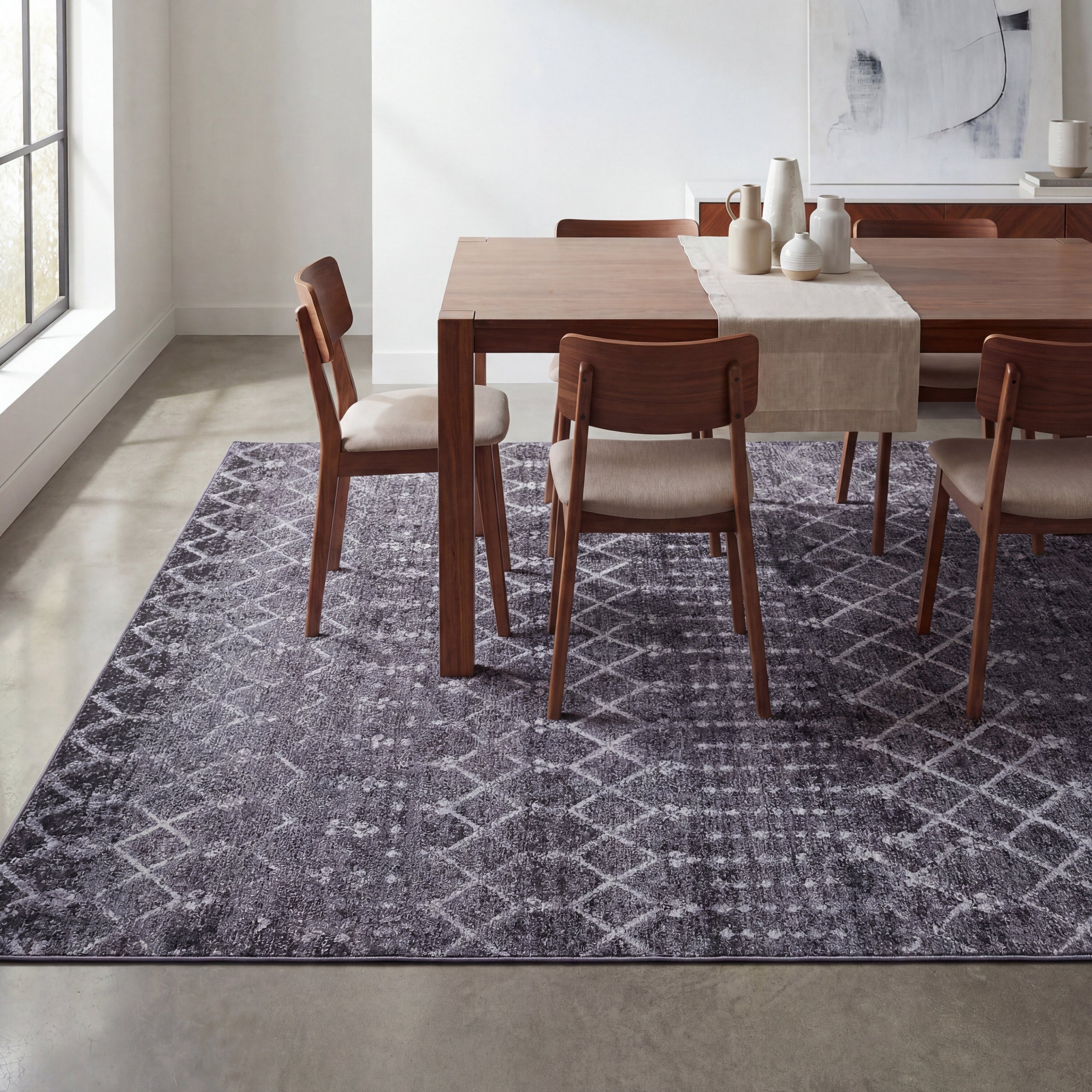Leila Moroccan Diamond Trellis Non-Slip Machine-Washable Rug