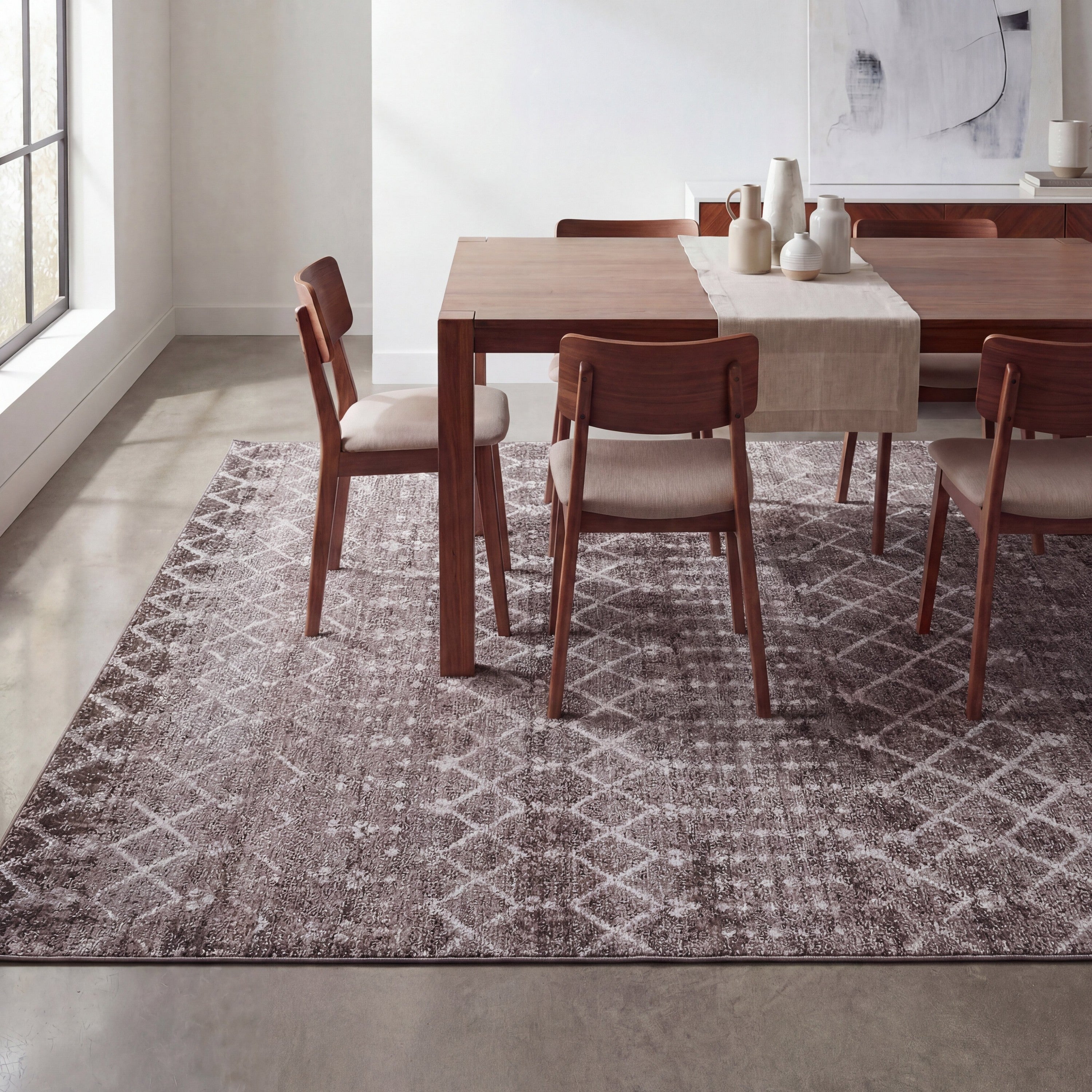 Leila Moroccan Diamond Trellis Non-Slip Machine-Washable Rug