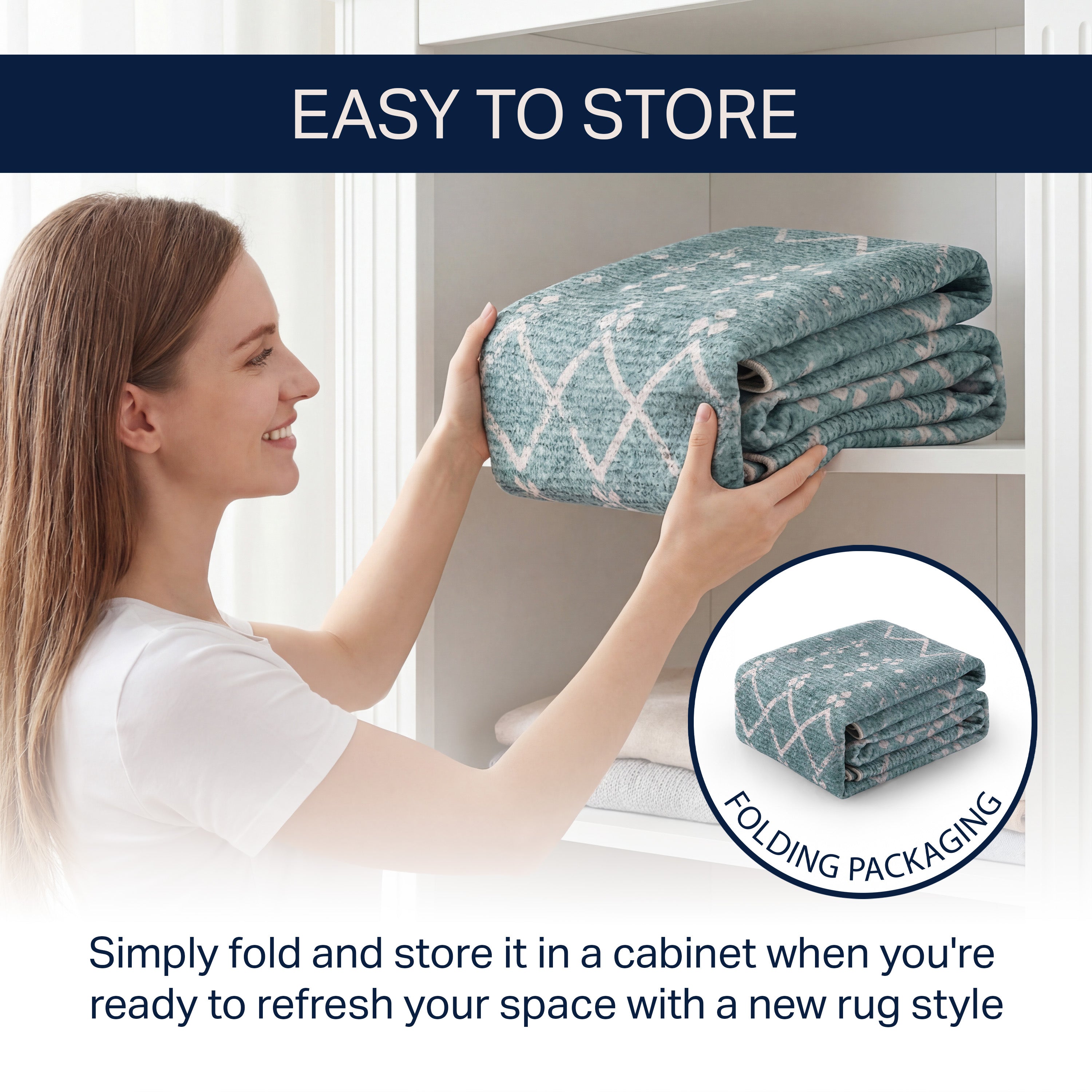 Leila Moroccan Diamond Trellis Non-Slip Machine-Washable Rug