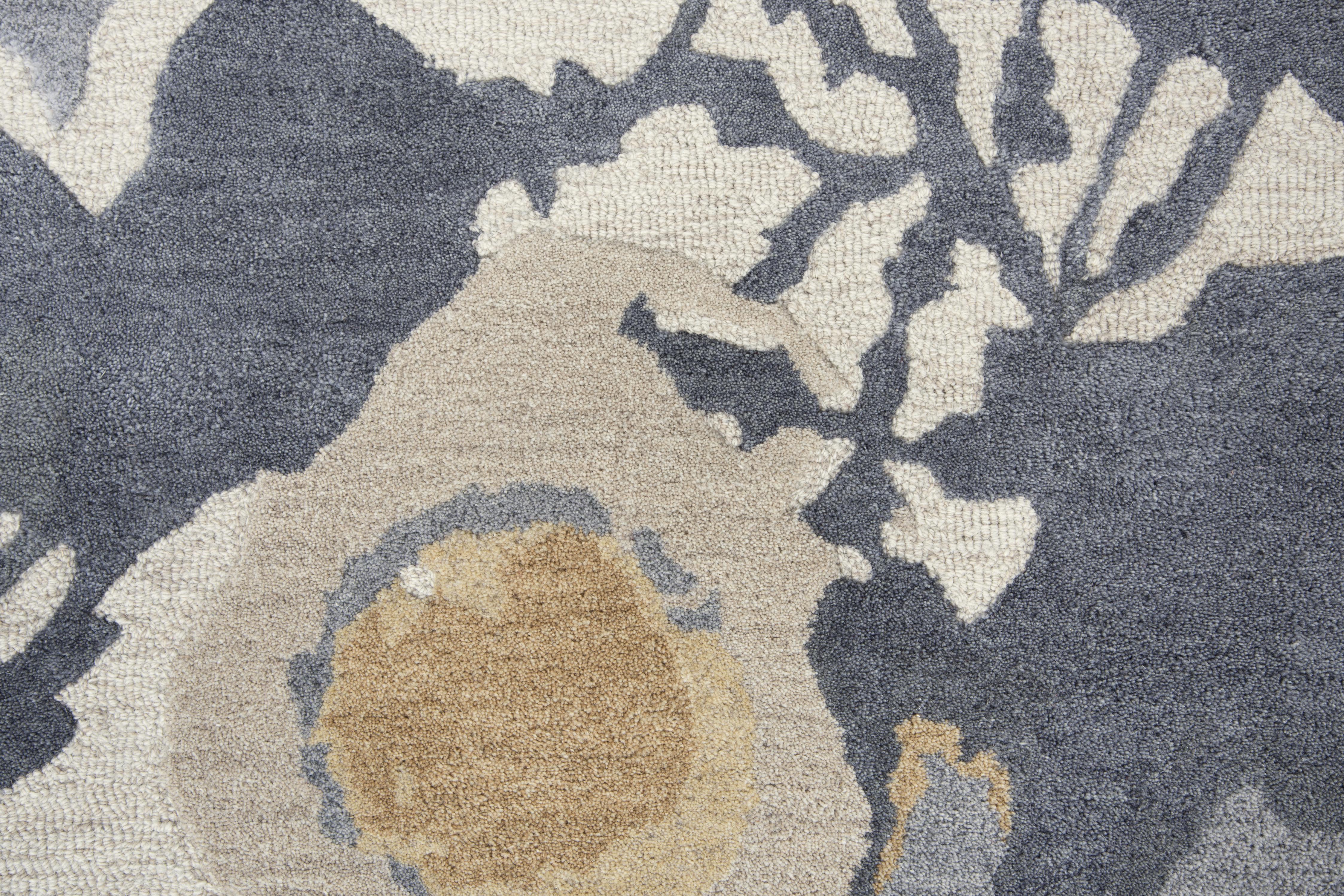 Hand Tufted 100% Wool Floral/Abstract Area Rug