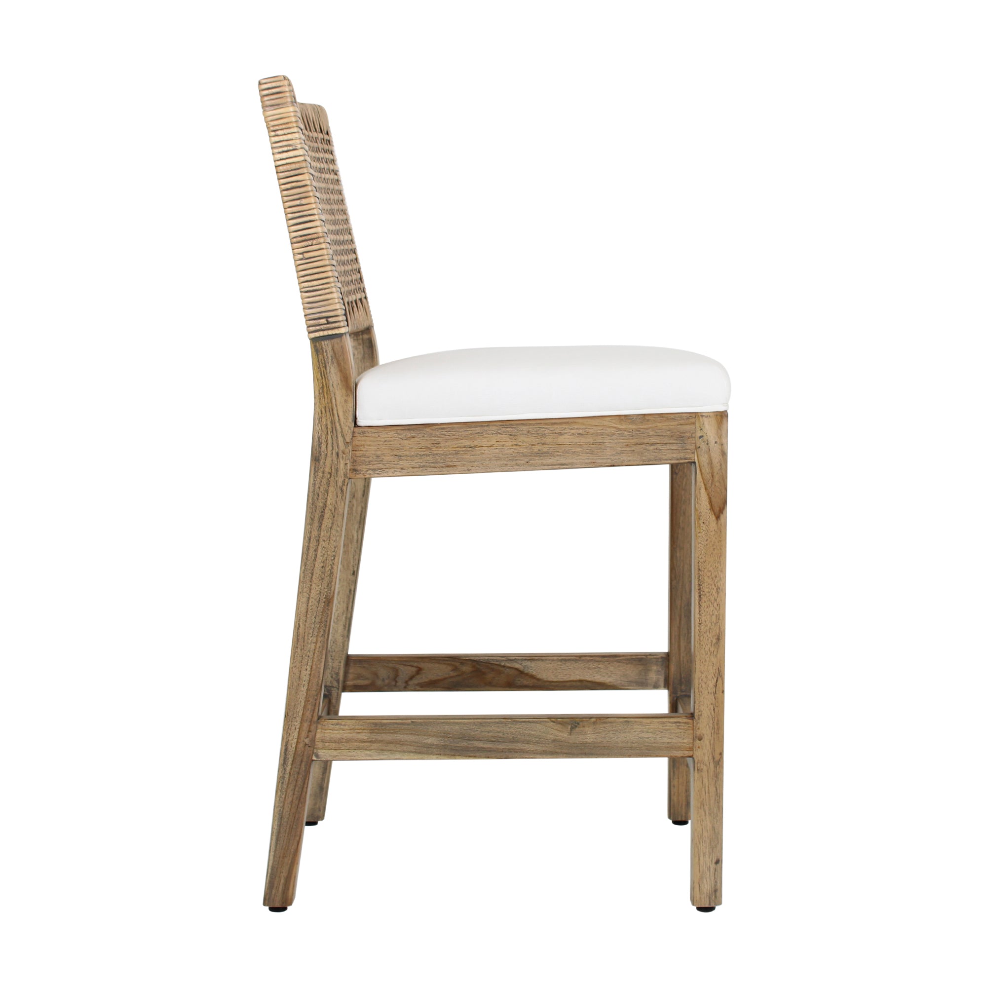 Danish Counterstool With Upholstered Seat, Antique Natural