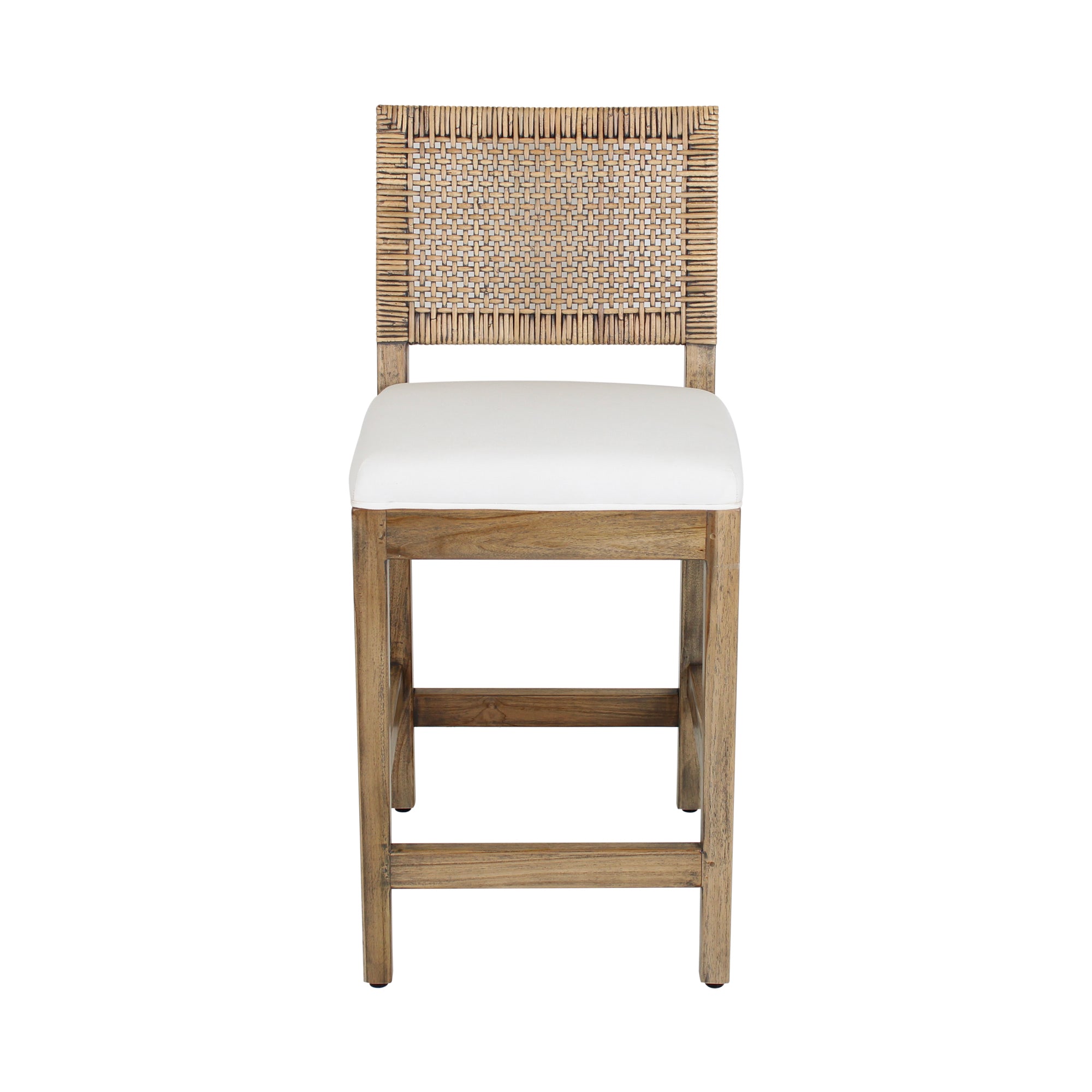 Danish Counterstool With Upholstered Seat, Antique Natural