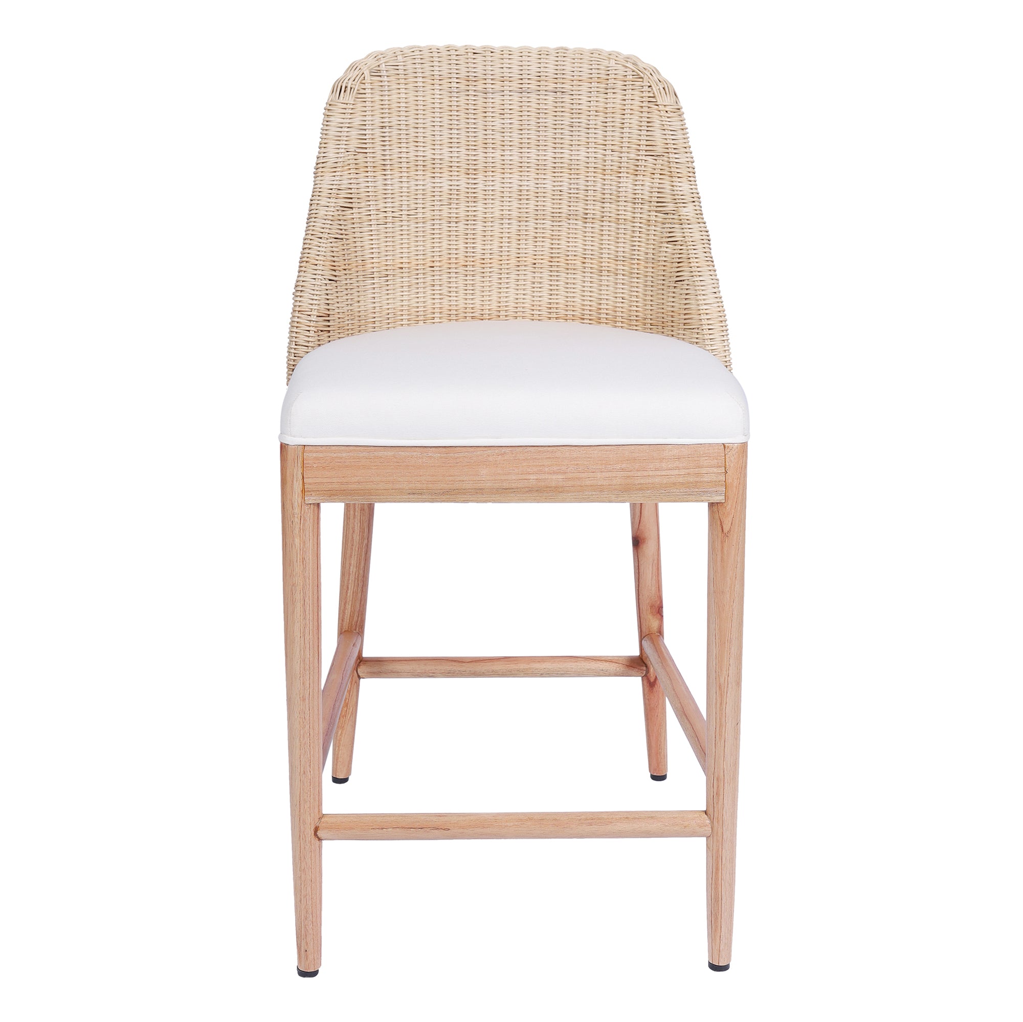 Shanhara Rattan Weave Counterstool With Wood Legs, Natural