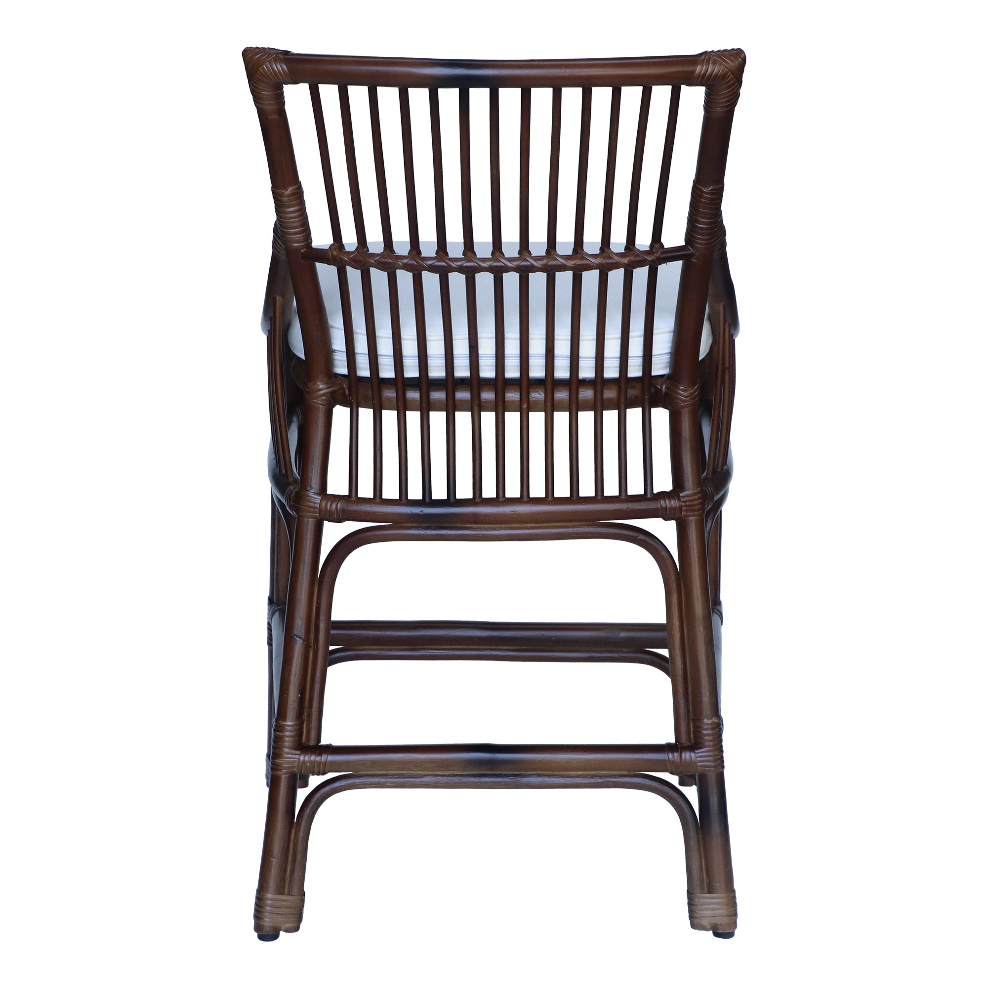 Rattan Slat Back Counter Stool Dark Brown
