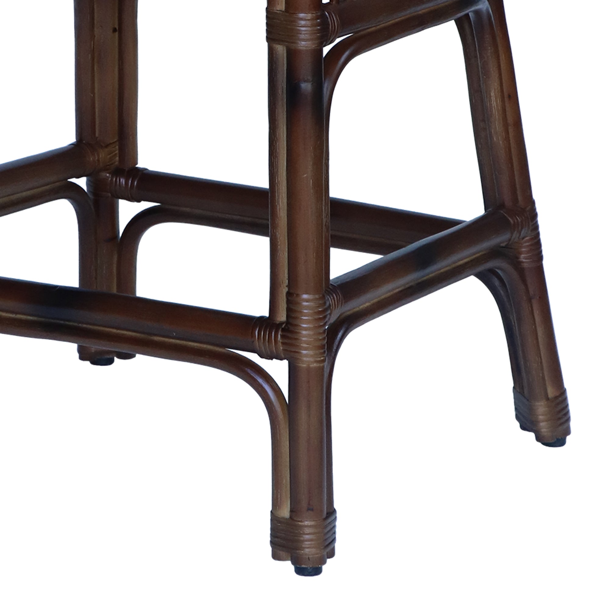Rattan Slat Back Counter Stool Dark Brown