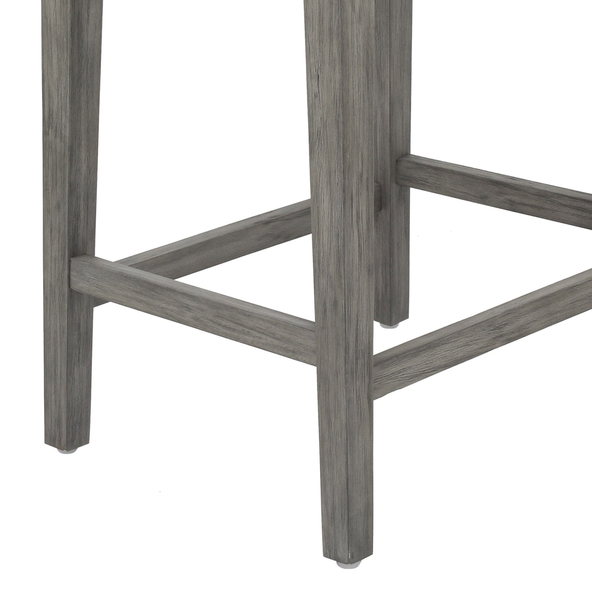 Javi Mahogany Wood and Rattan Seat Backless Counterstool, Set of 2