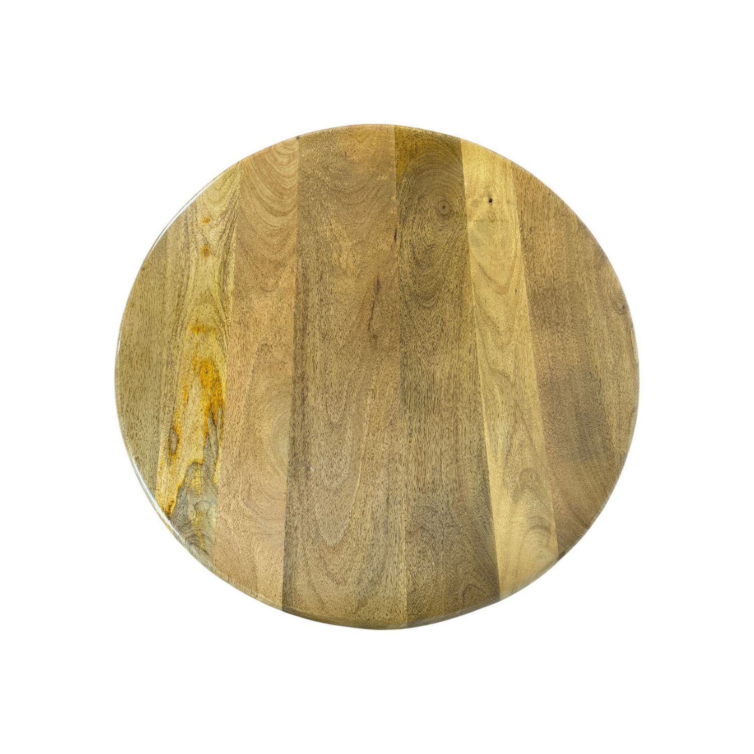 Marlowe 30" Drum-Style Coffee Table with Blonde Acacia Wood Top and Handwoven Cane Base