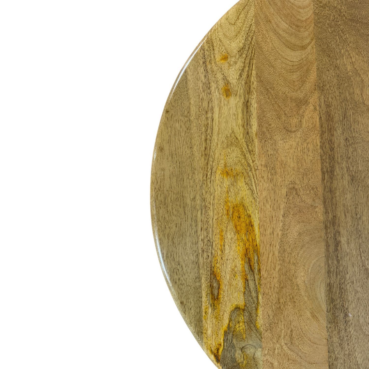 Marlowe 30" Drum-Style Coffee Table with Blonde Acacia Wood Top and Handwoven Cane Base