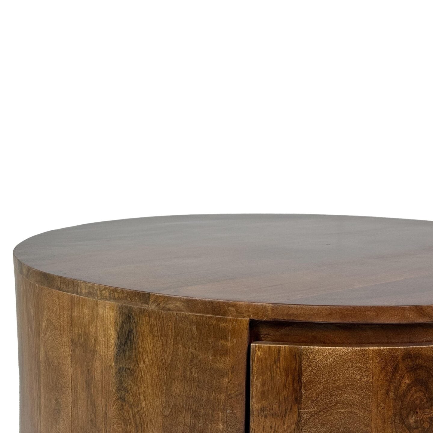 Christa 30" Round Mango Wood Coffee Table in Chestnut
