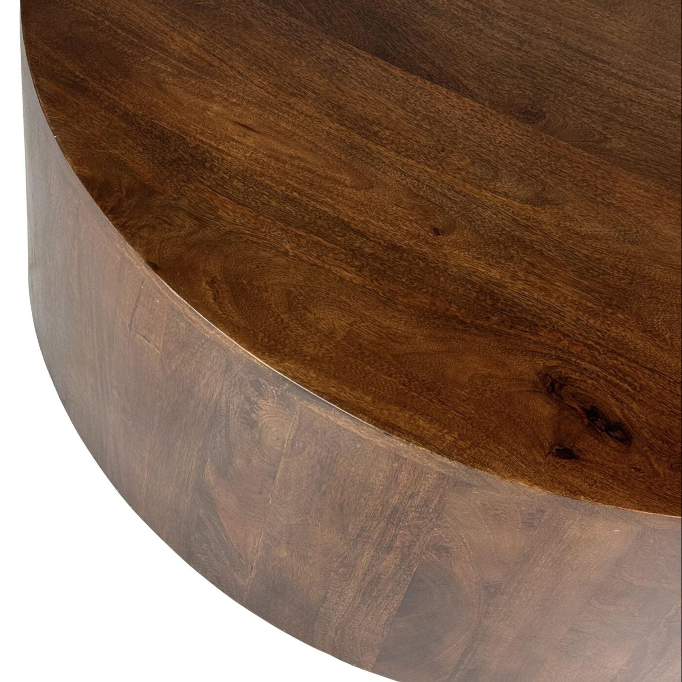 Krissa 30" Round Coffee Table Chestnut Mango Wood