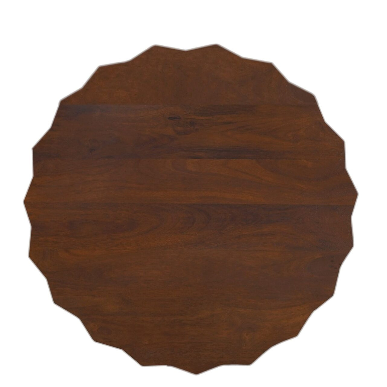 Facet 30" Diamond Carved Round Mango Wood Coffee Table