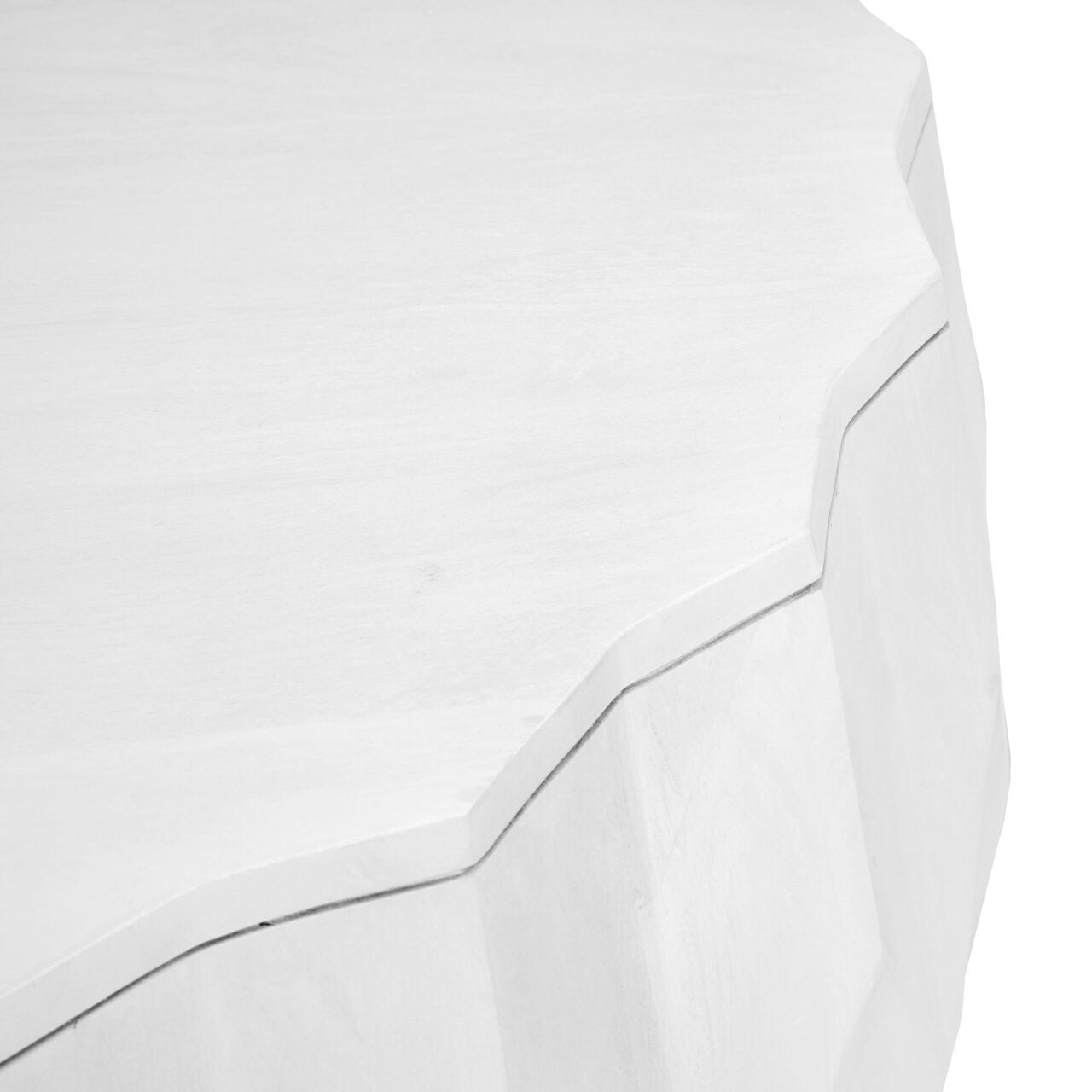 Facet 30" Diamond Carved Round Mango Wood Coffee Table