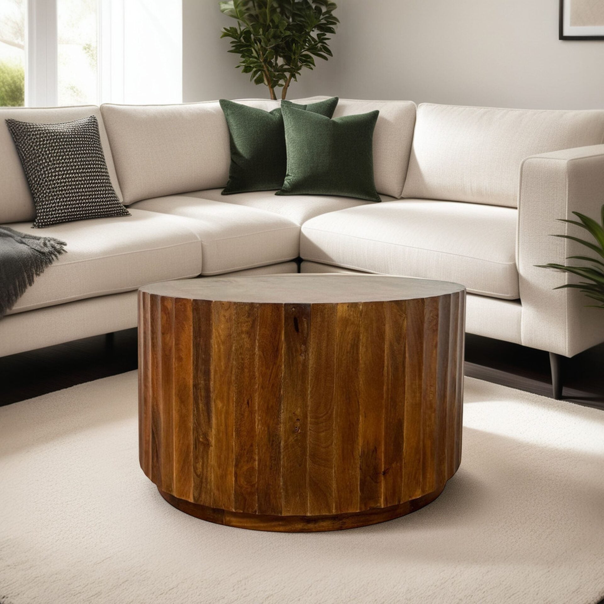 Vertical Groove Coffee Table