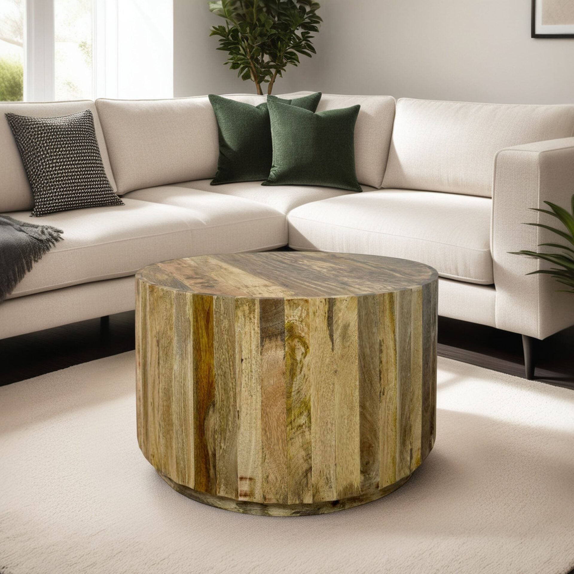 Vertical Groove Coffee Table