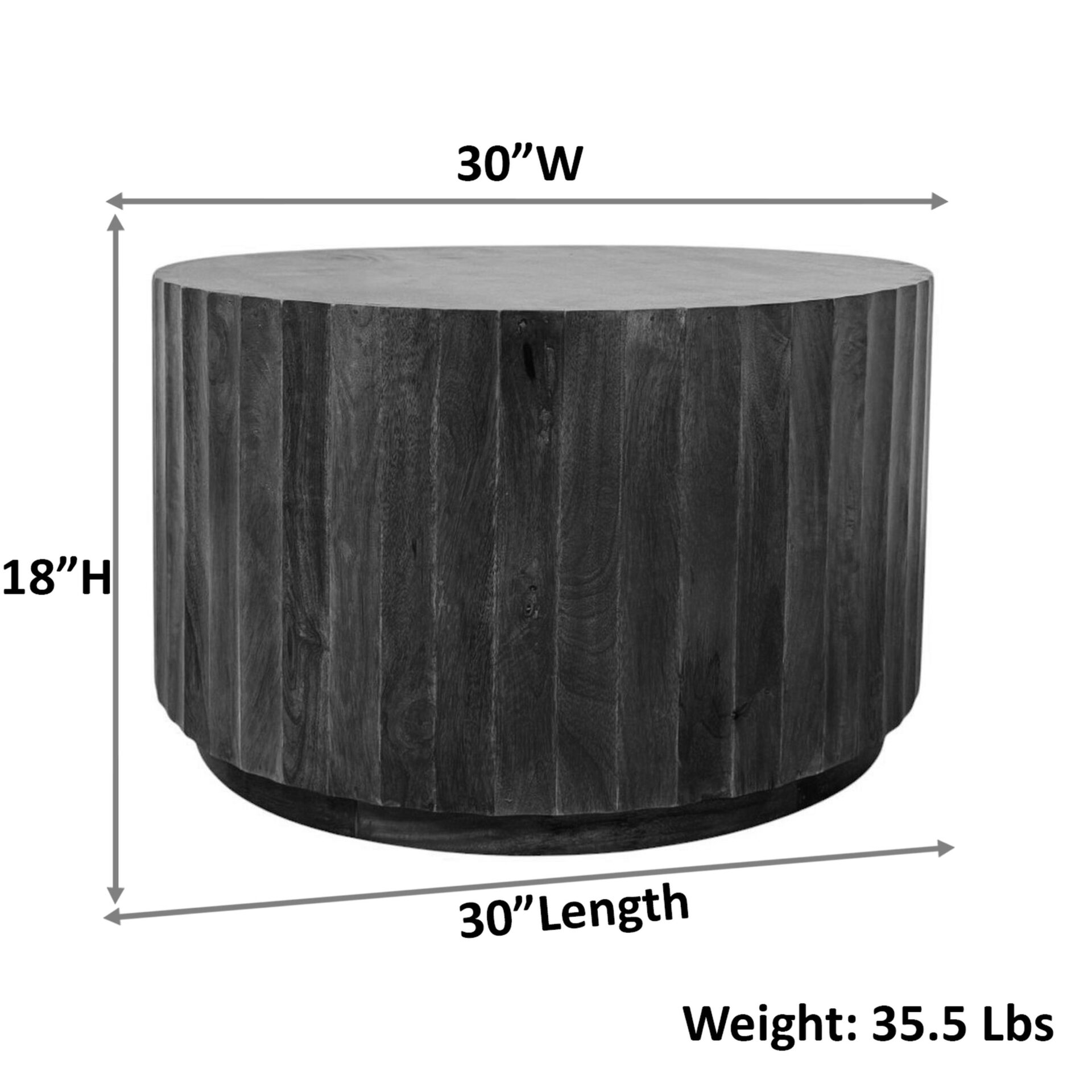 Vertical Groove Coffee Table