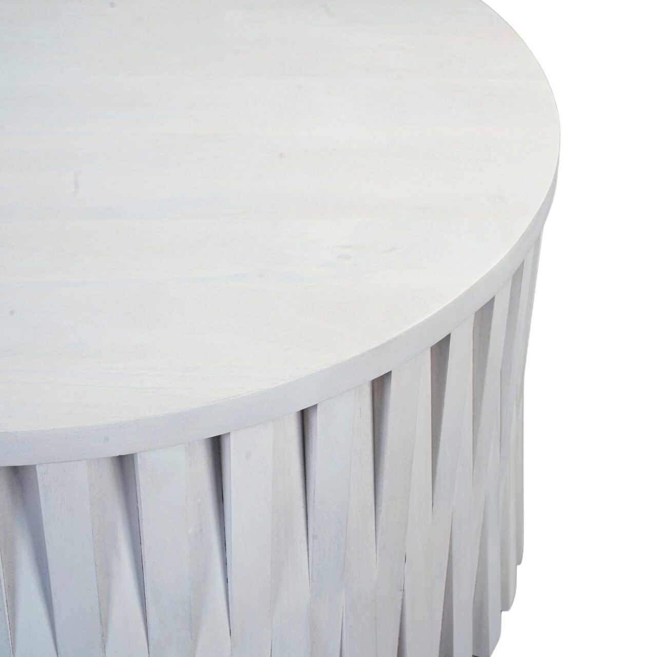 Whitewash Round Mango Wood Coffee Table