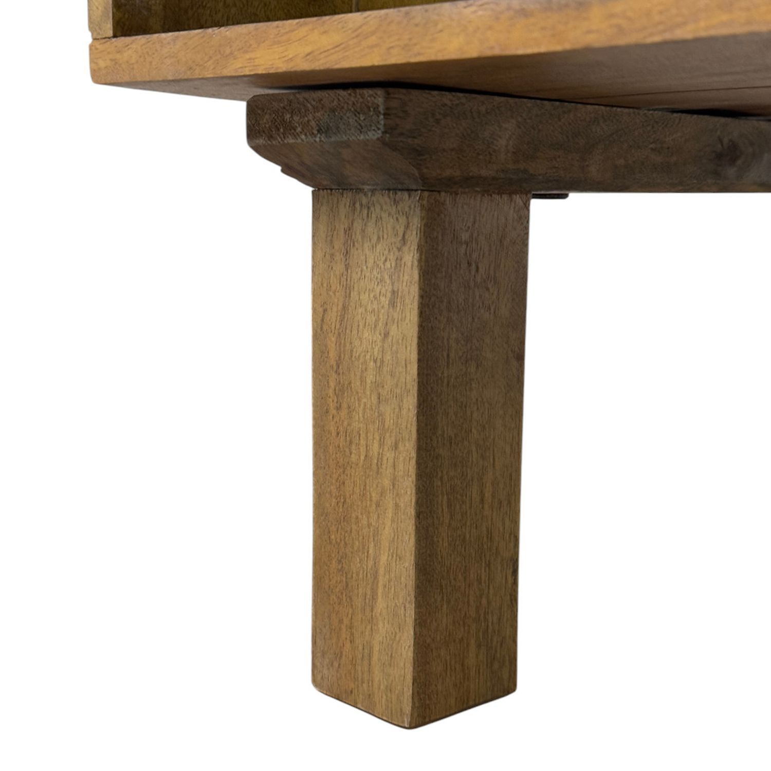 Haven Acacia Wood Coffee Table with Dual Storage Blonde Finish