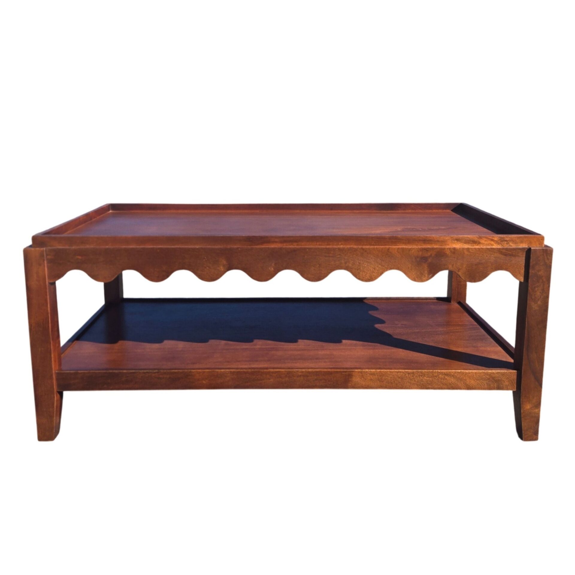 Scallop Rectangular Mango Wood Coffee Table