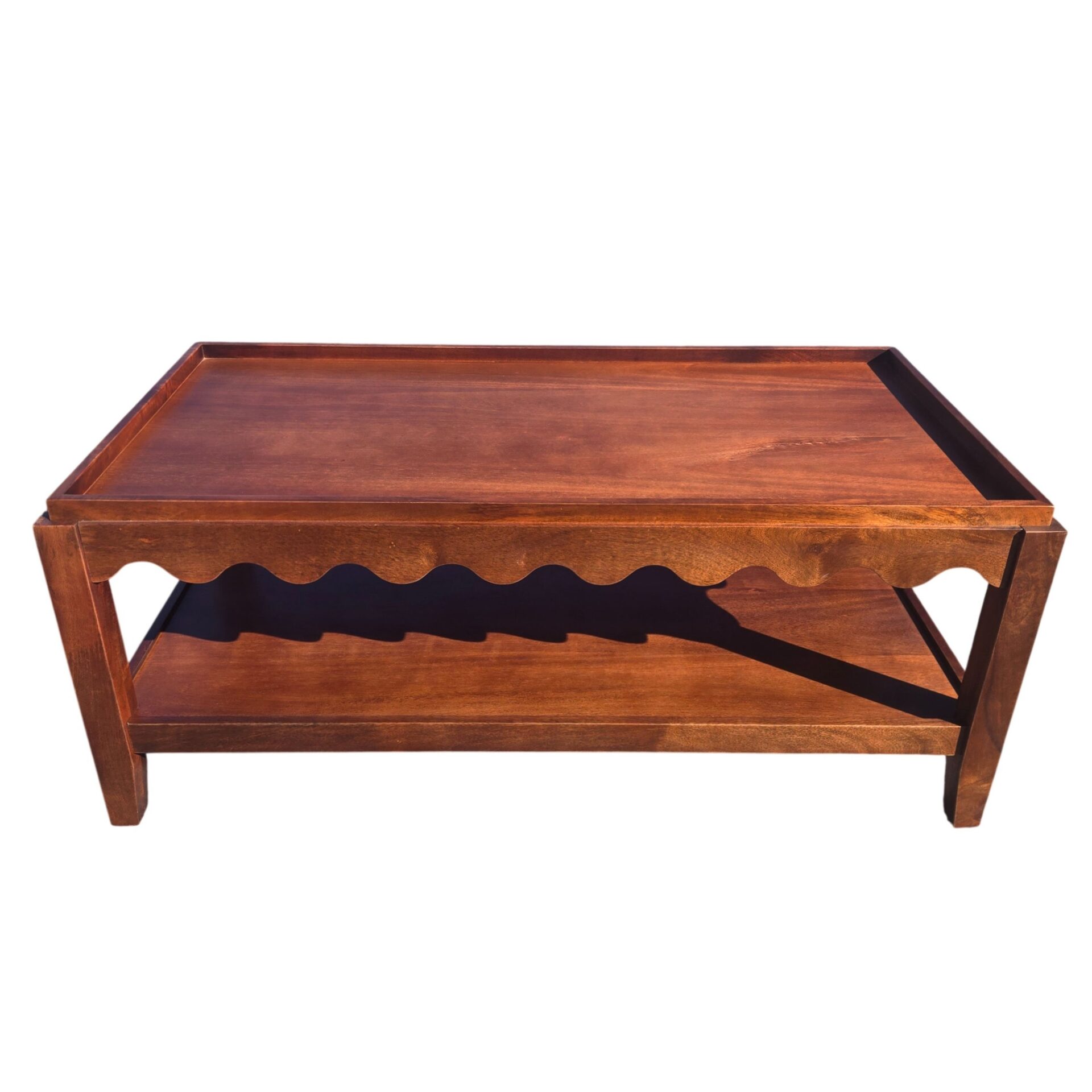 Scallop Rectangular Mango Wood Coffee Table