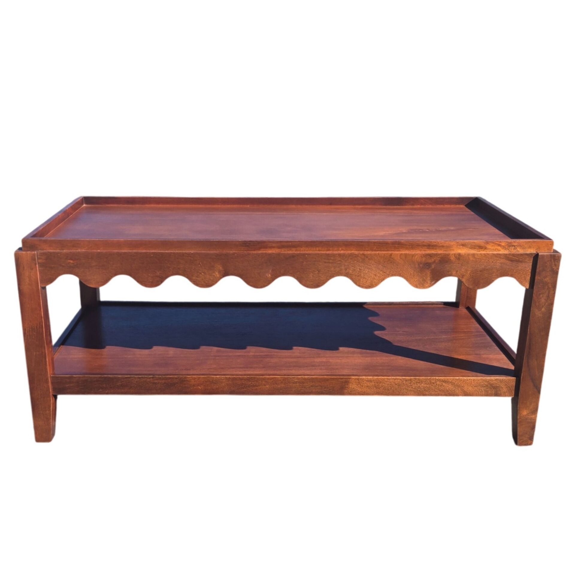 Scallop Rectangular Mango Wood Coffee Table
