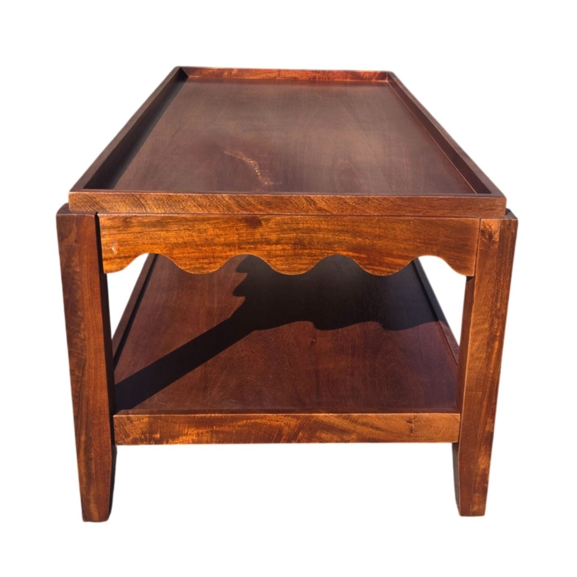 Scallop Rectangular Mango Wood Coffee Table