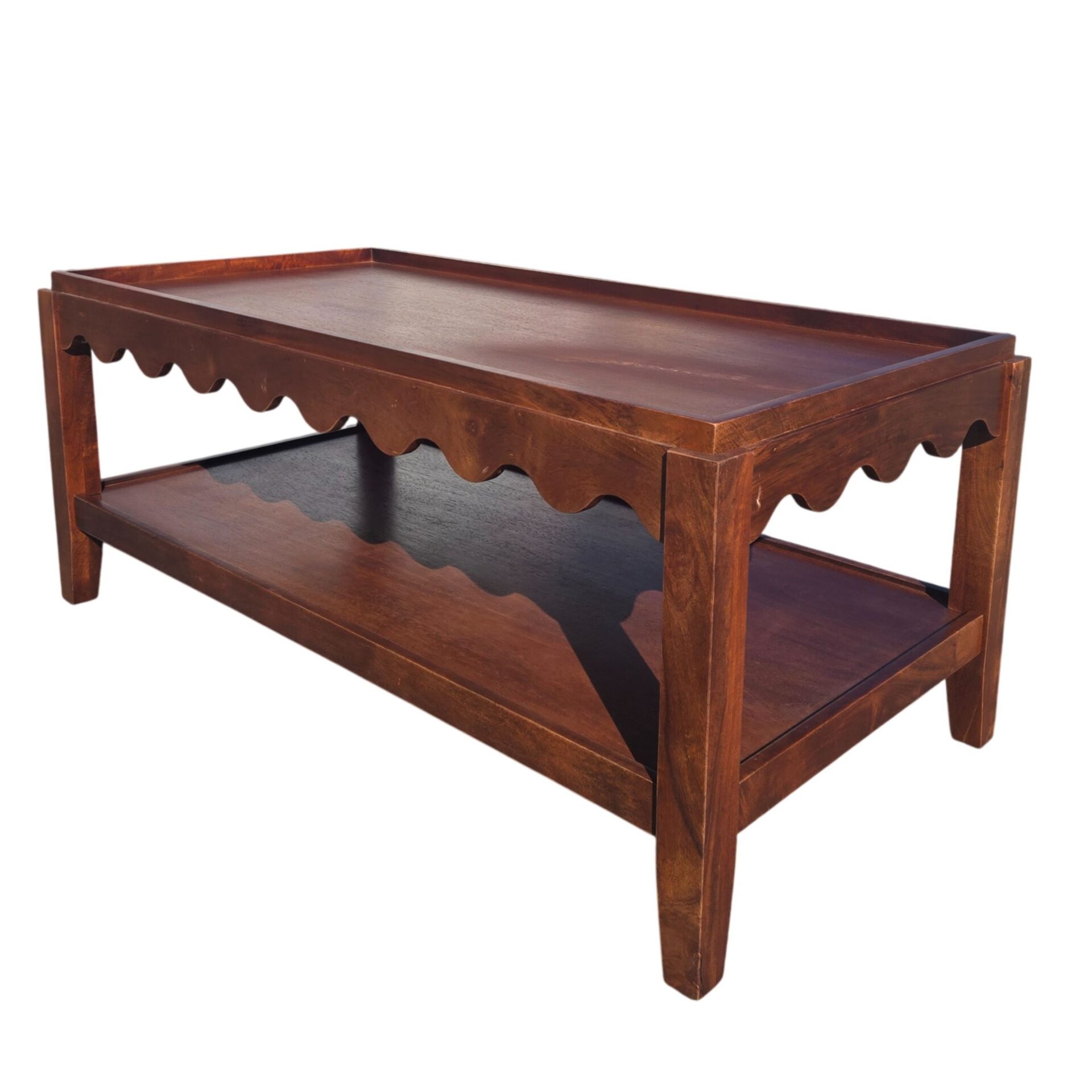 Scallop Rectangular Mango Wood Coffee Table