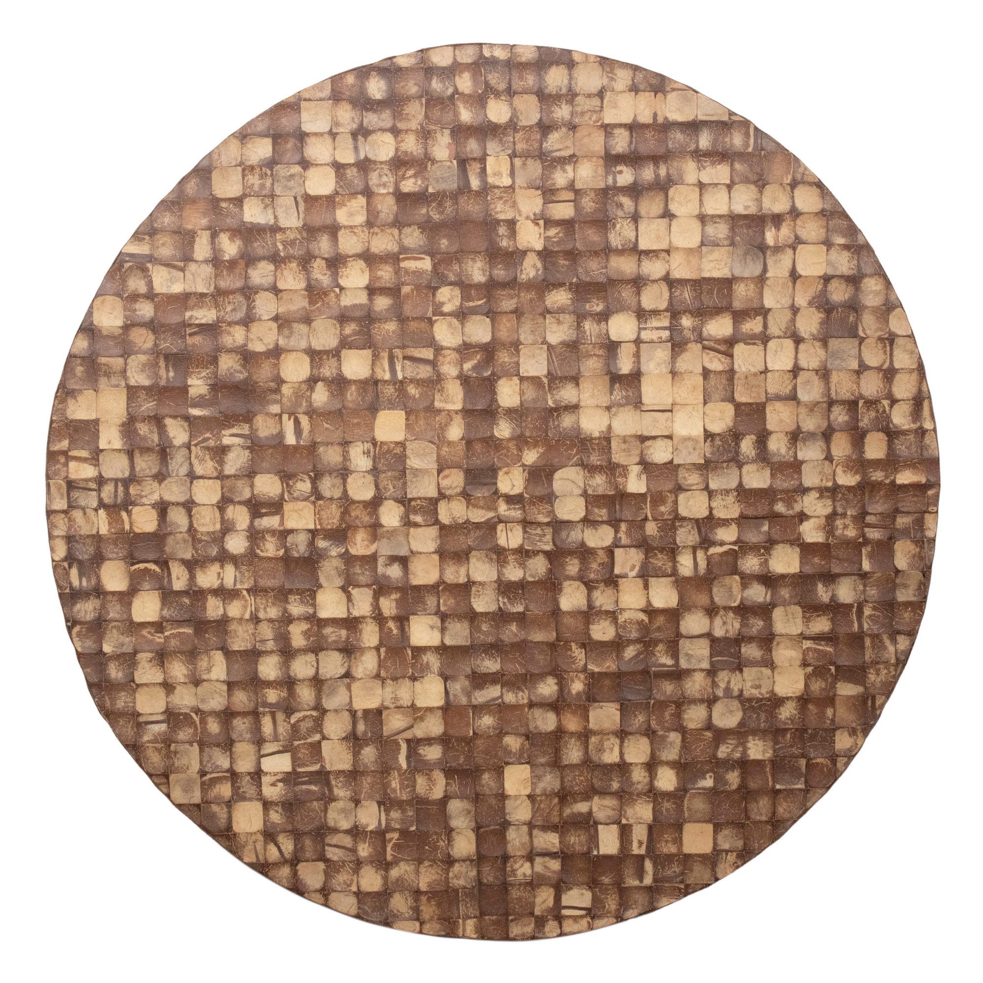 Shellcove Round Natural Coconut Shell Coffee Table
