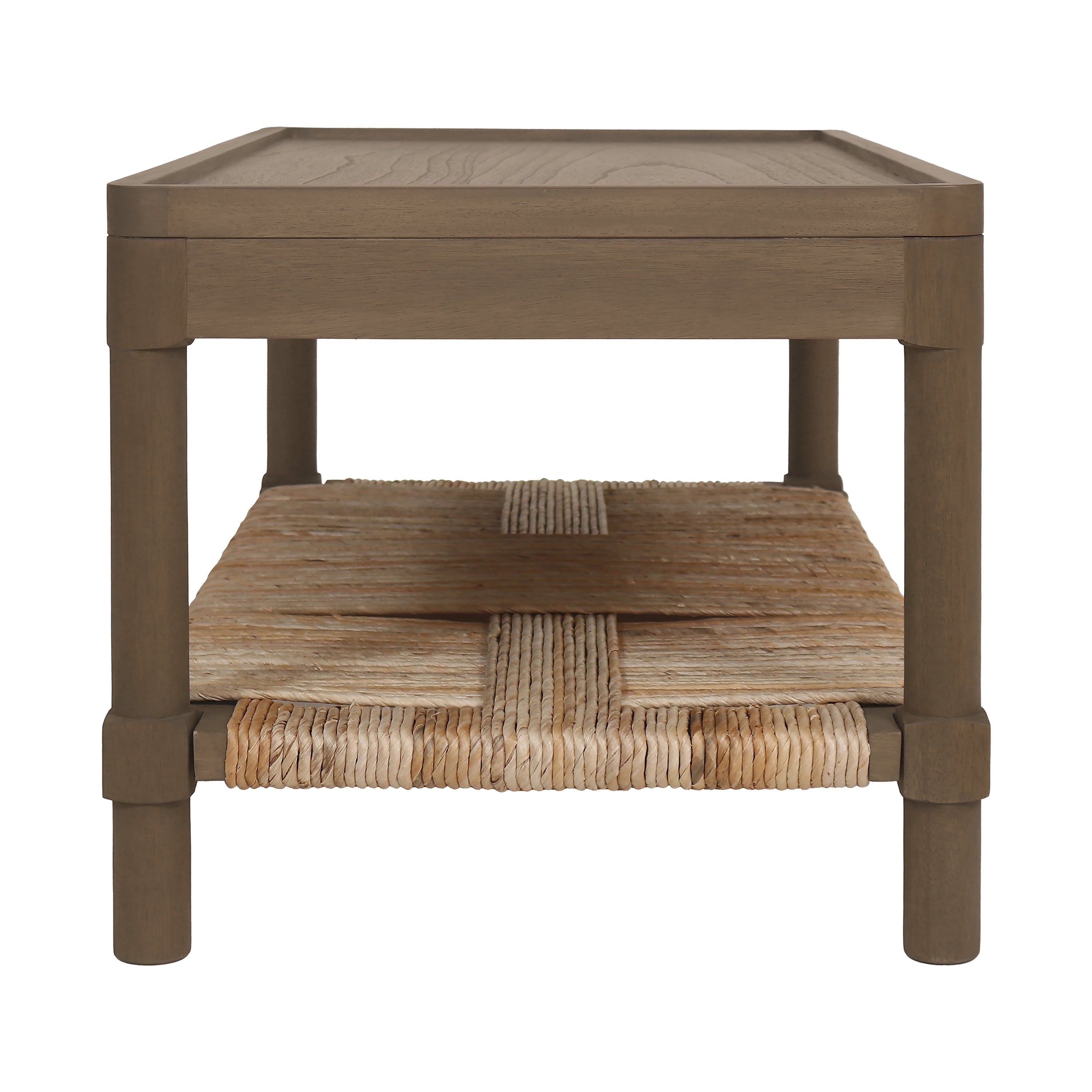 Ashley 38"W Tray Top Coffee Table With Rush Shelf