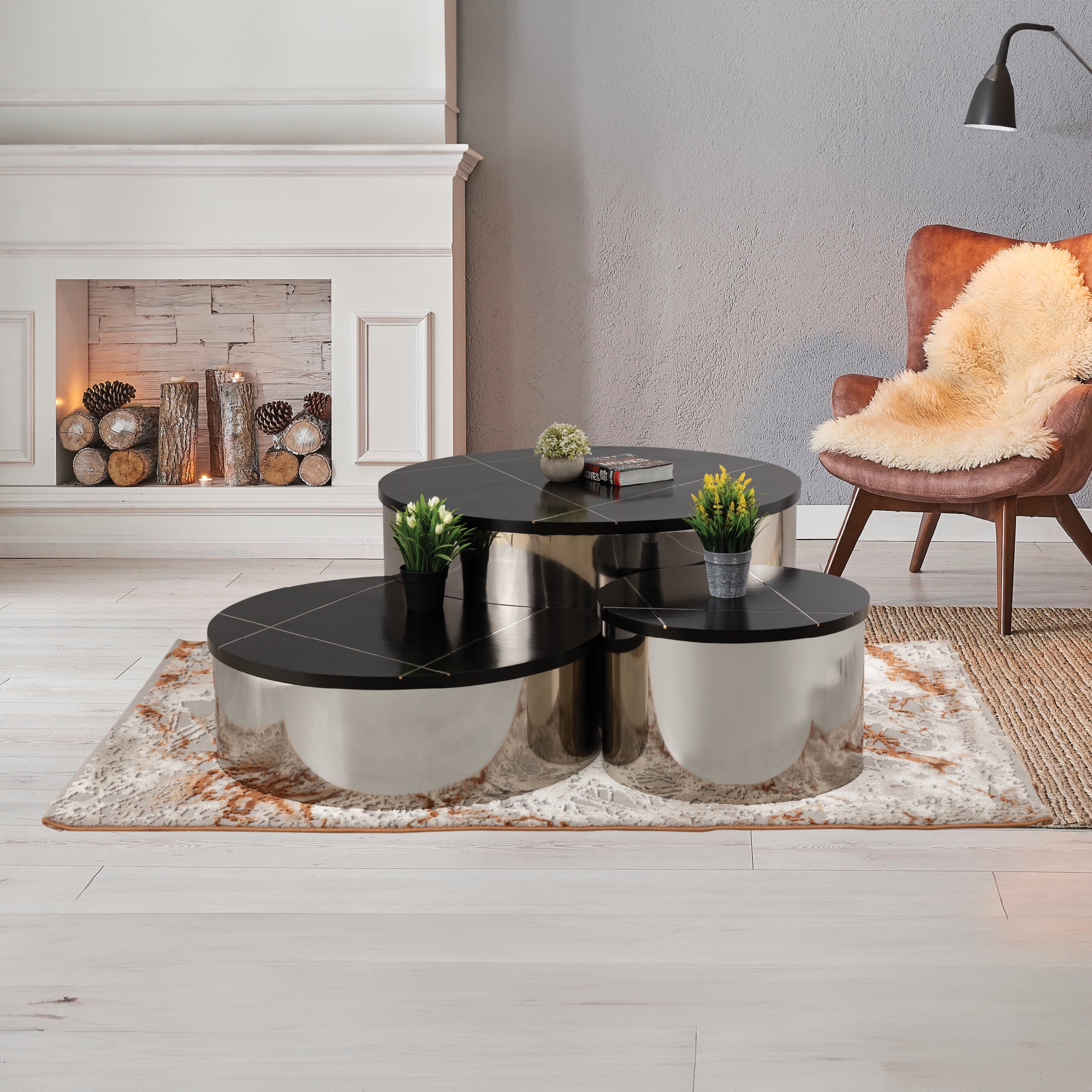 Jhene Modern Style 3PCCoffee Table Set