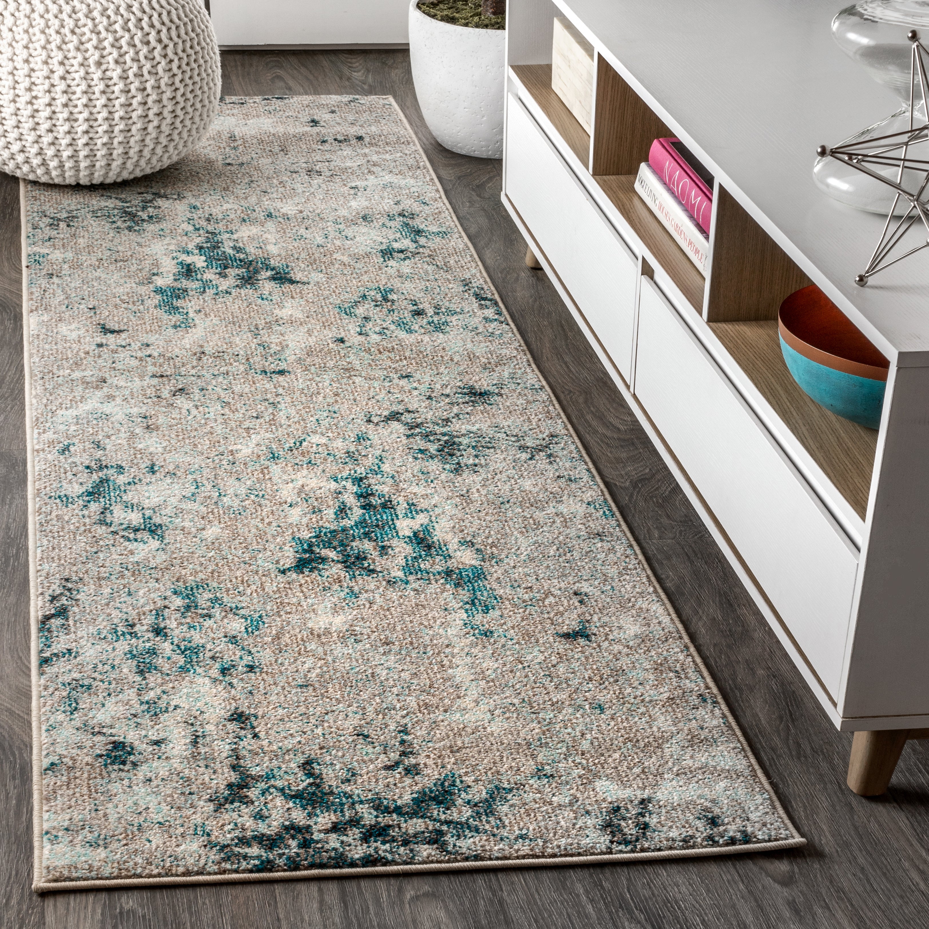 Contemporary POP Burnout Modern Abstract Vintage Faded Area Rug