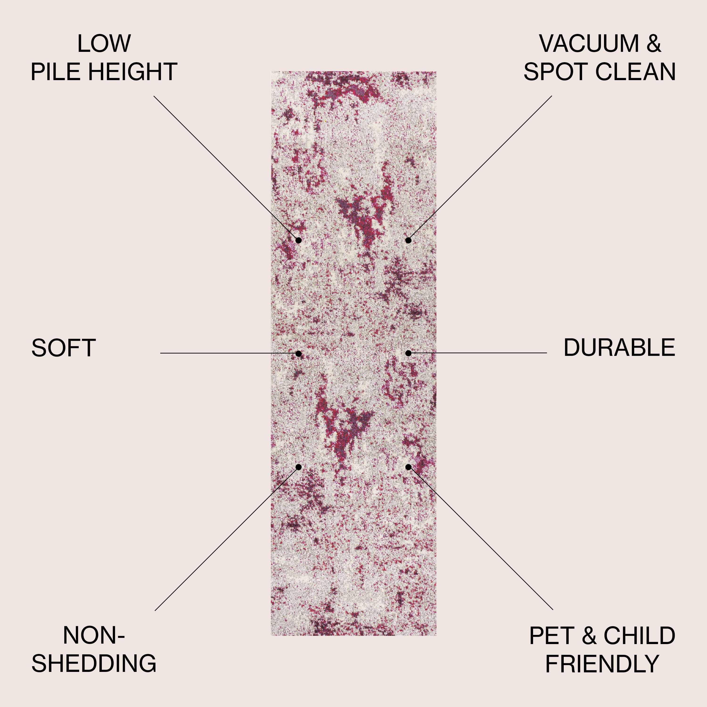 Contemporary POP Burnout Modern Abstract Vintage Faded Area Rug