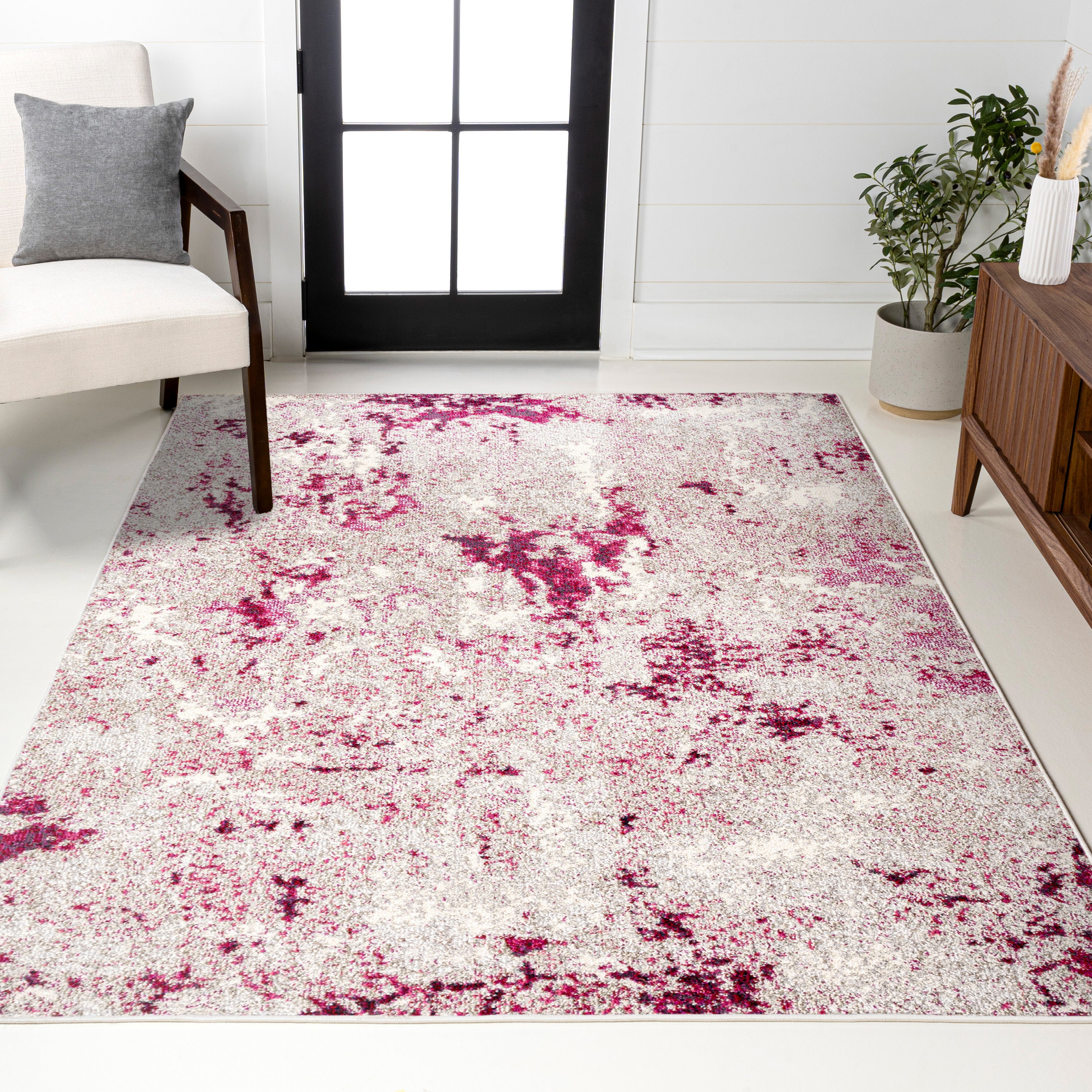 Contemporary POP Burnout Modern Abstract Vintage Faded Area Rug