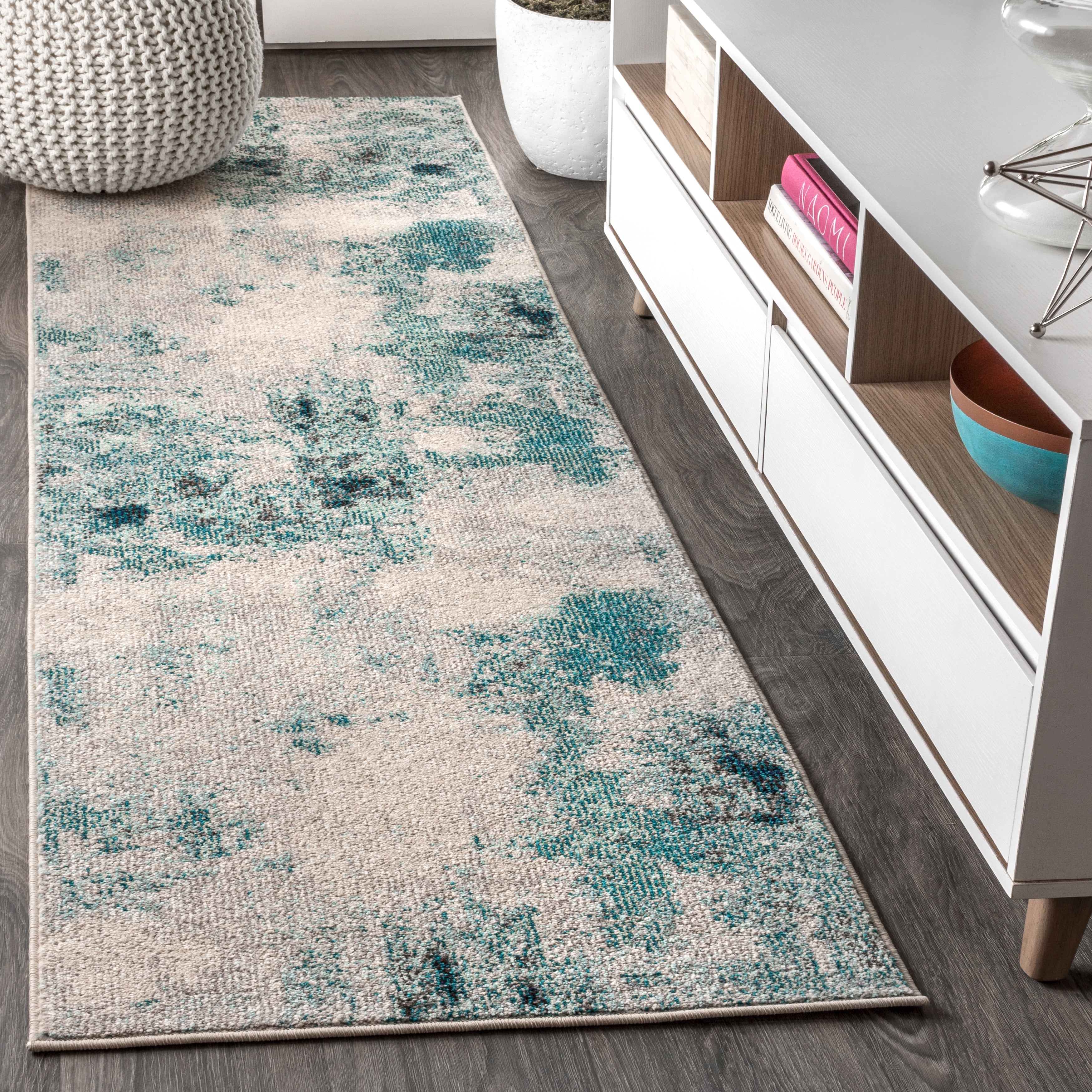 Contemporary POP Brushstroke Modern Abstract Vintage Area Rug