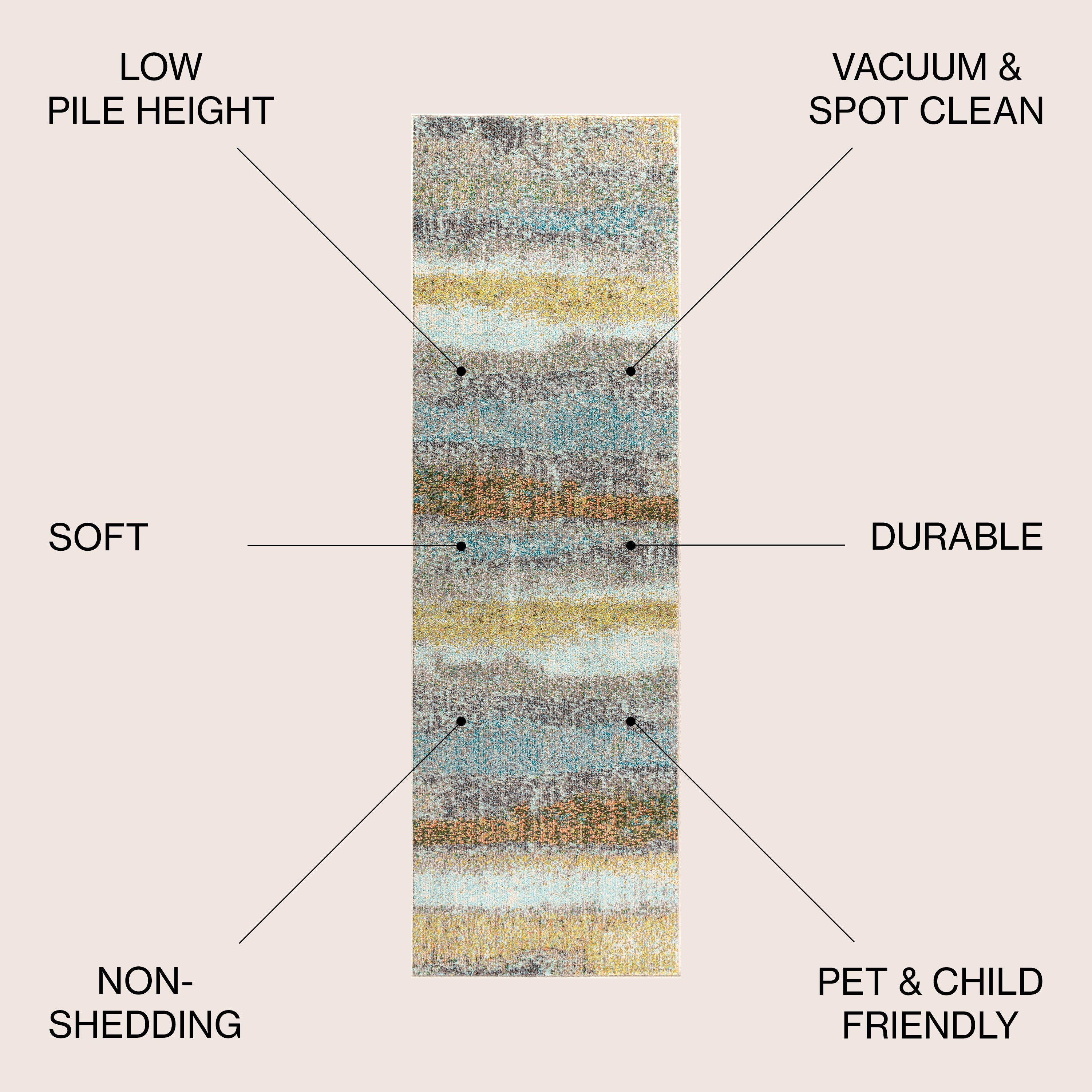 Contemporary POP Stripe Modern Abstract Vintage Area Rug