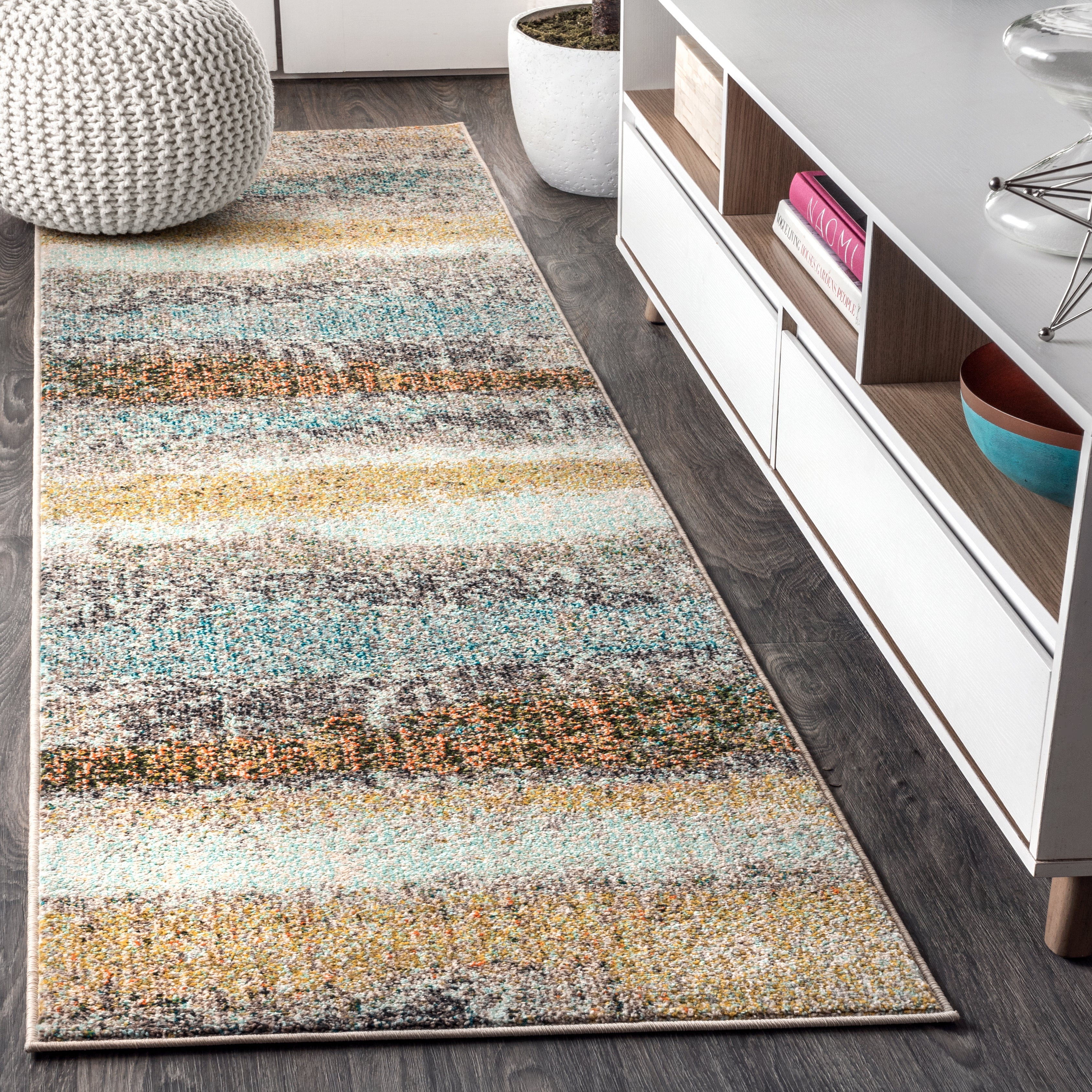 Contemporary POP Stripe Modern Abstract Vintage Area Rug