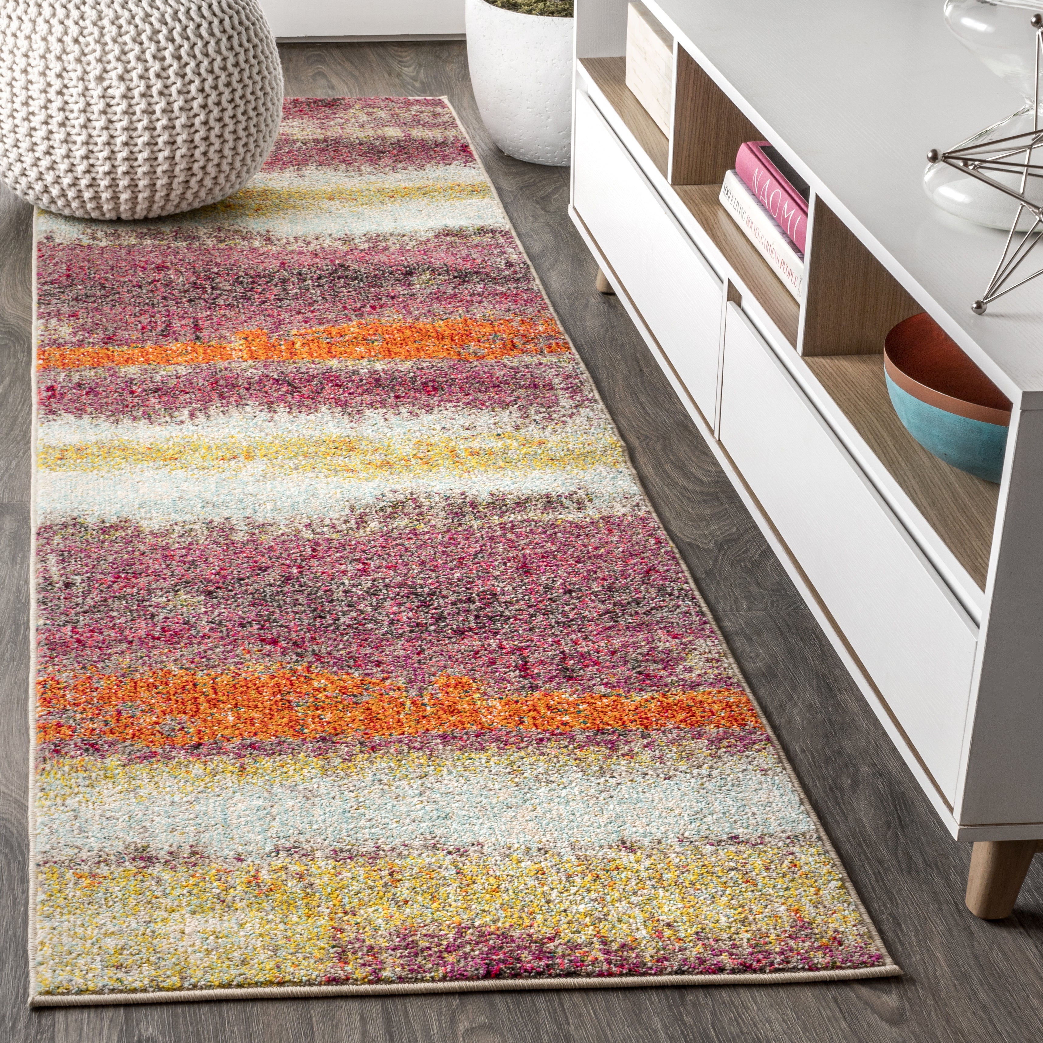 Contemporary POP Stripe Modern Abstract Vintage Area Rug