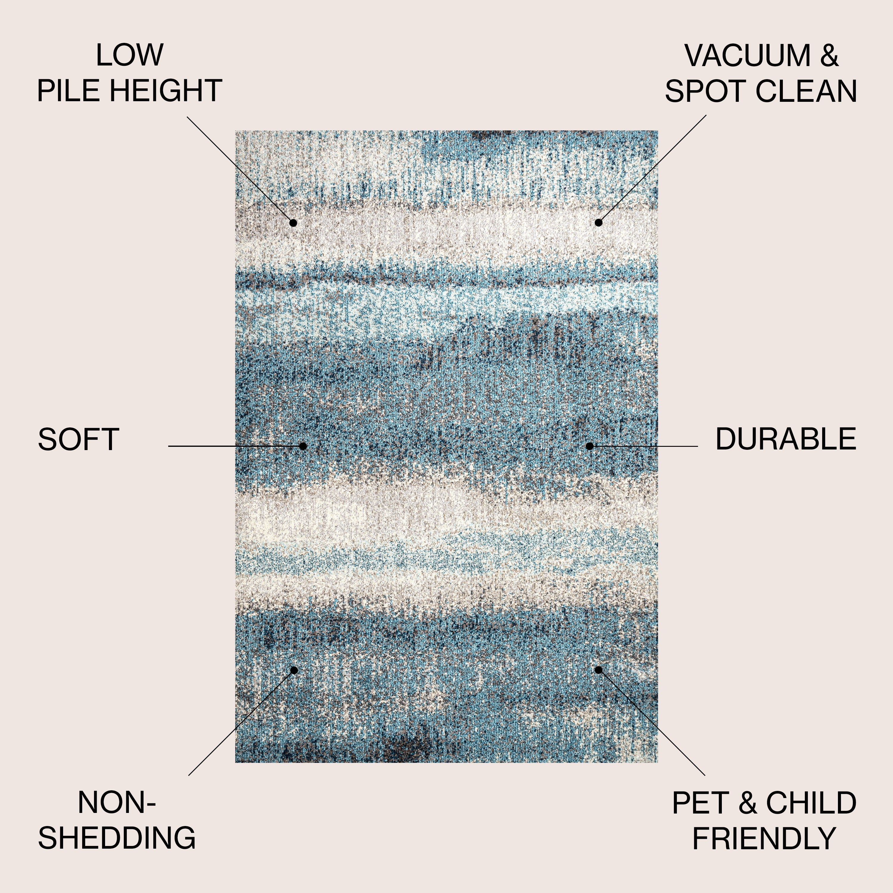 Contemporary POP Stripe Modern Abstract Vintage Area Rug